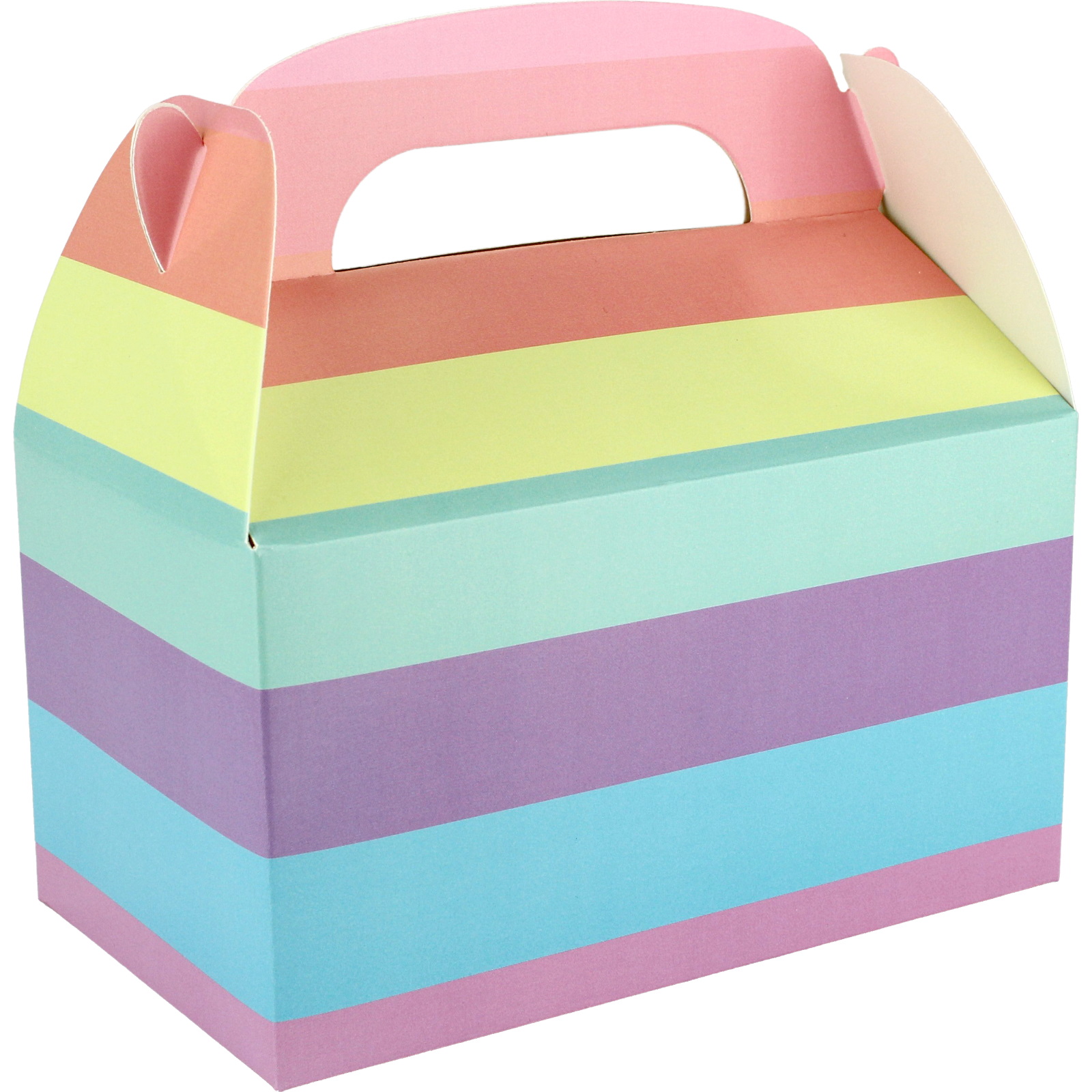 Pastel Stripe Lolly/Treat Boxes with Handle (Pack of 6)