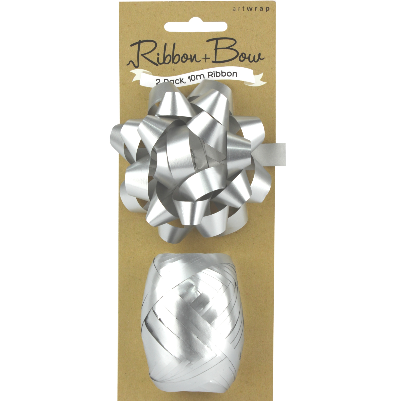 Silver Curling Ribbon & Bow Set