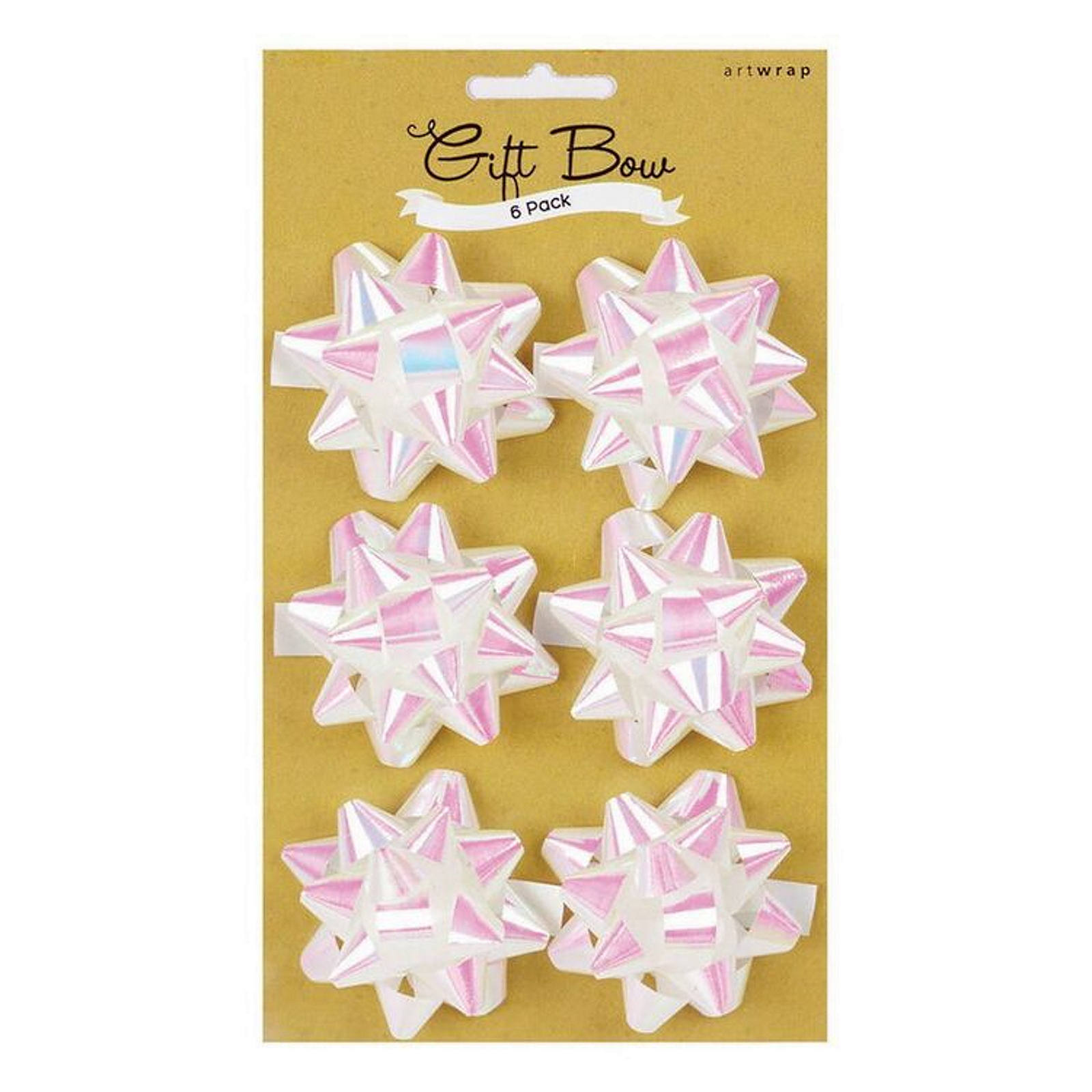Mini White Iridescent Gift Bows (Pack of 6) 