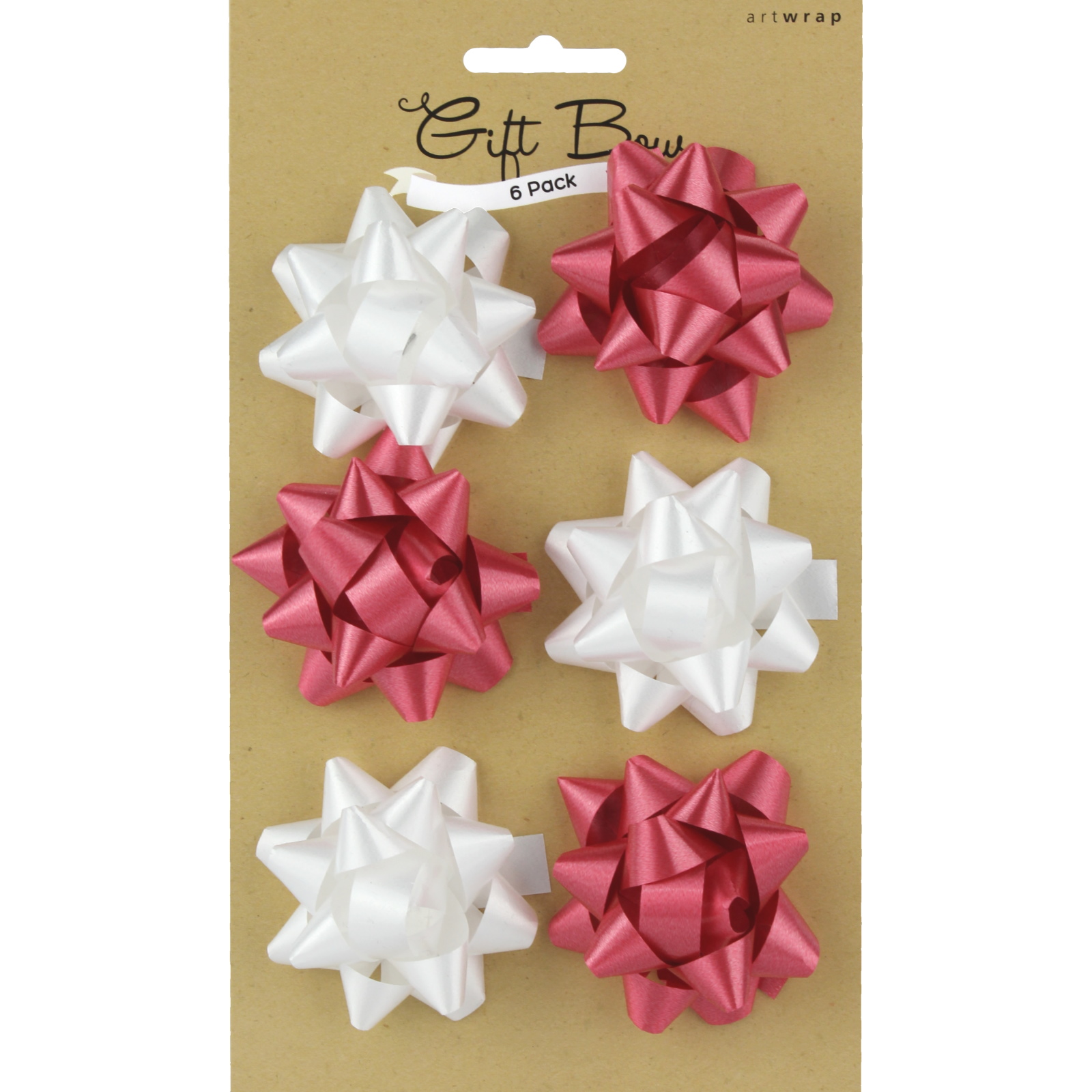 Mini Red & White Classic Gift Bows (Pack of 6)