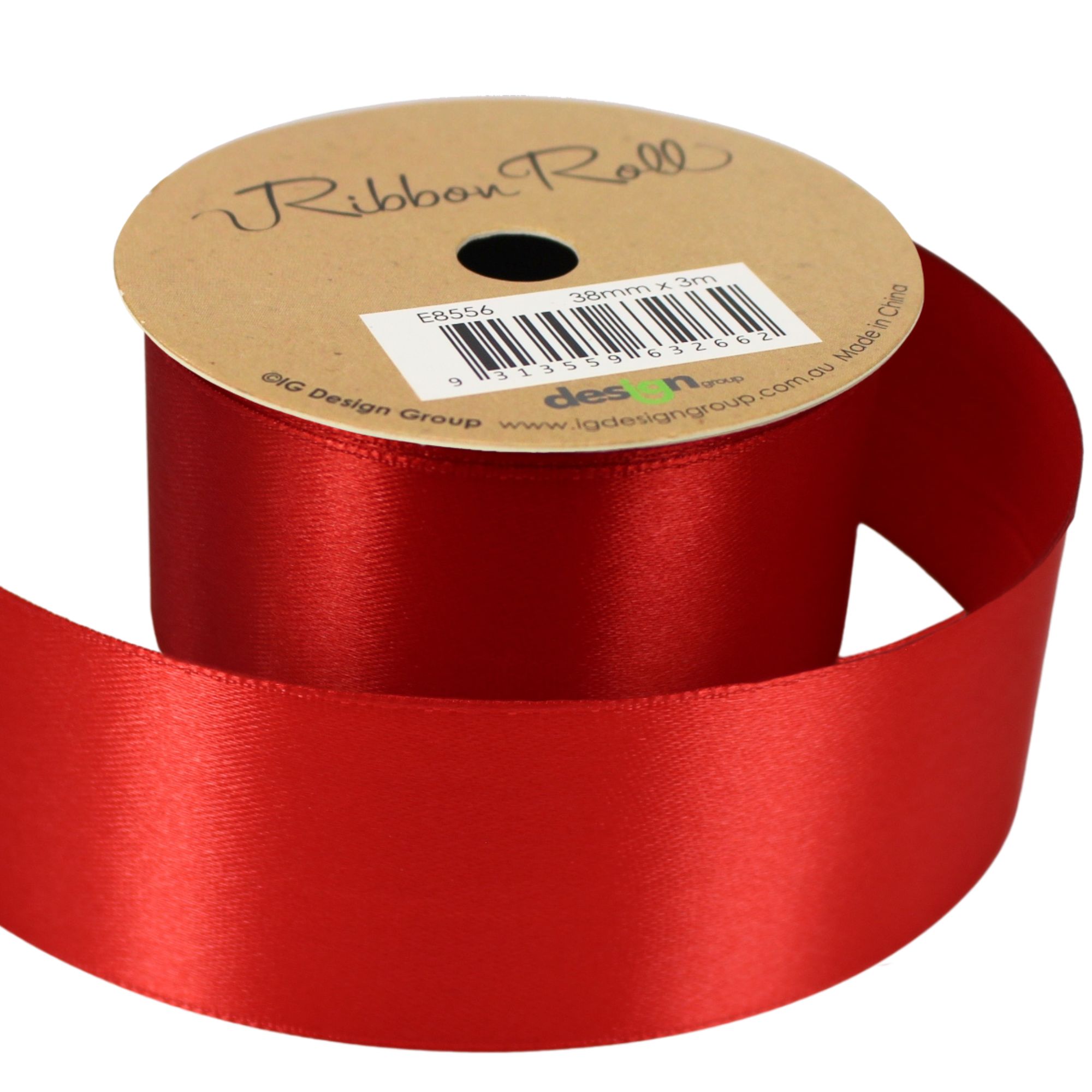 Red Satin Ribbon Roll (38mm x 3m) - Discount Party Supplies
