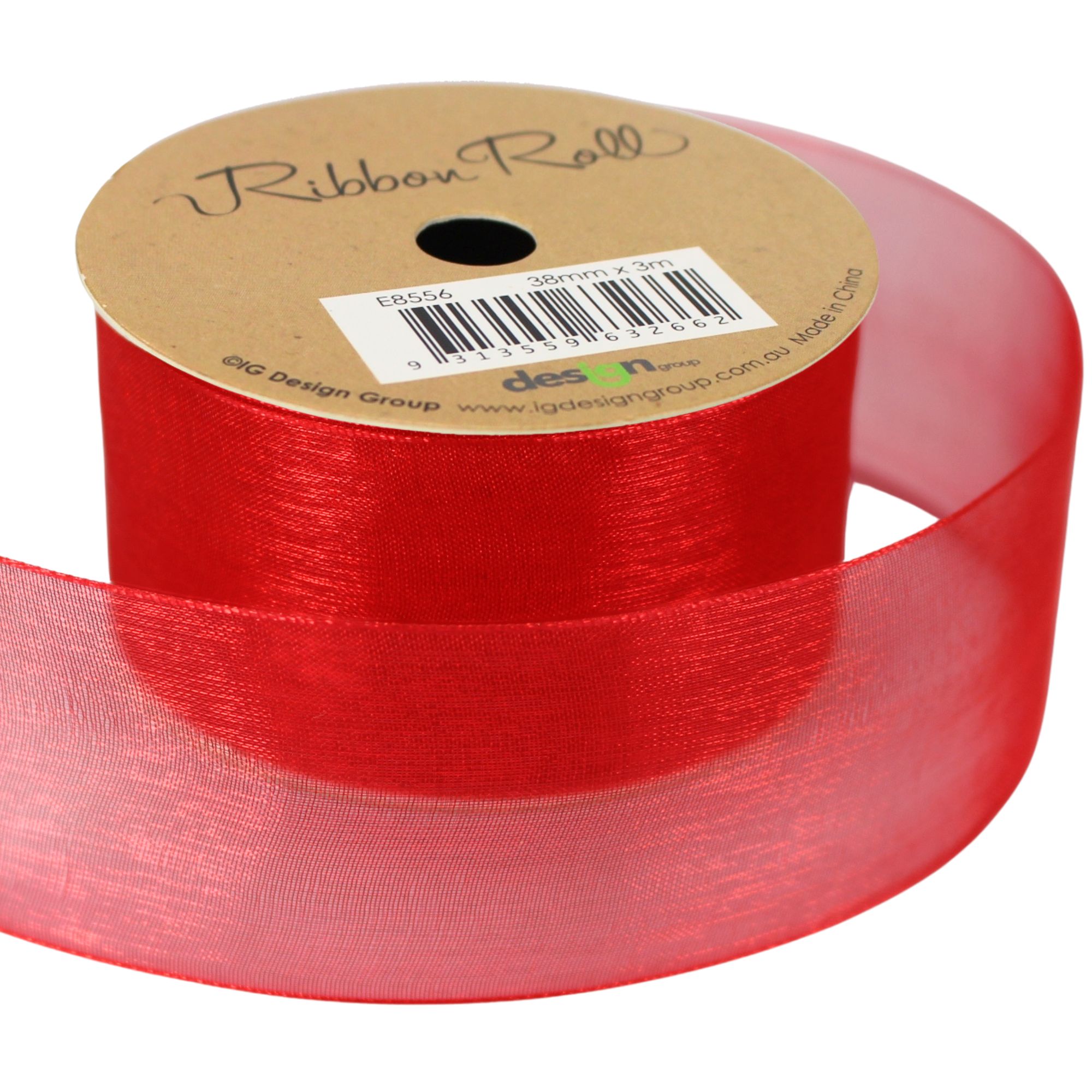 Red Organza Ribbon Roll (38mm x 4m) - Discount Party Supplies