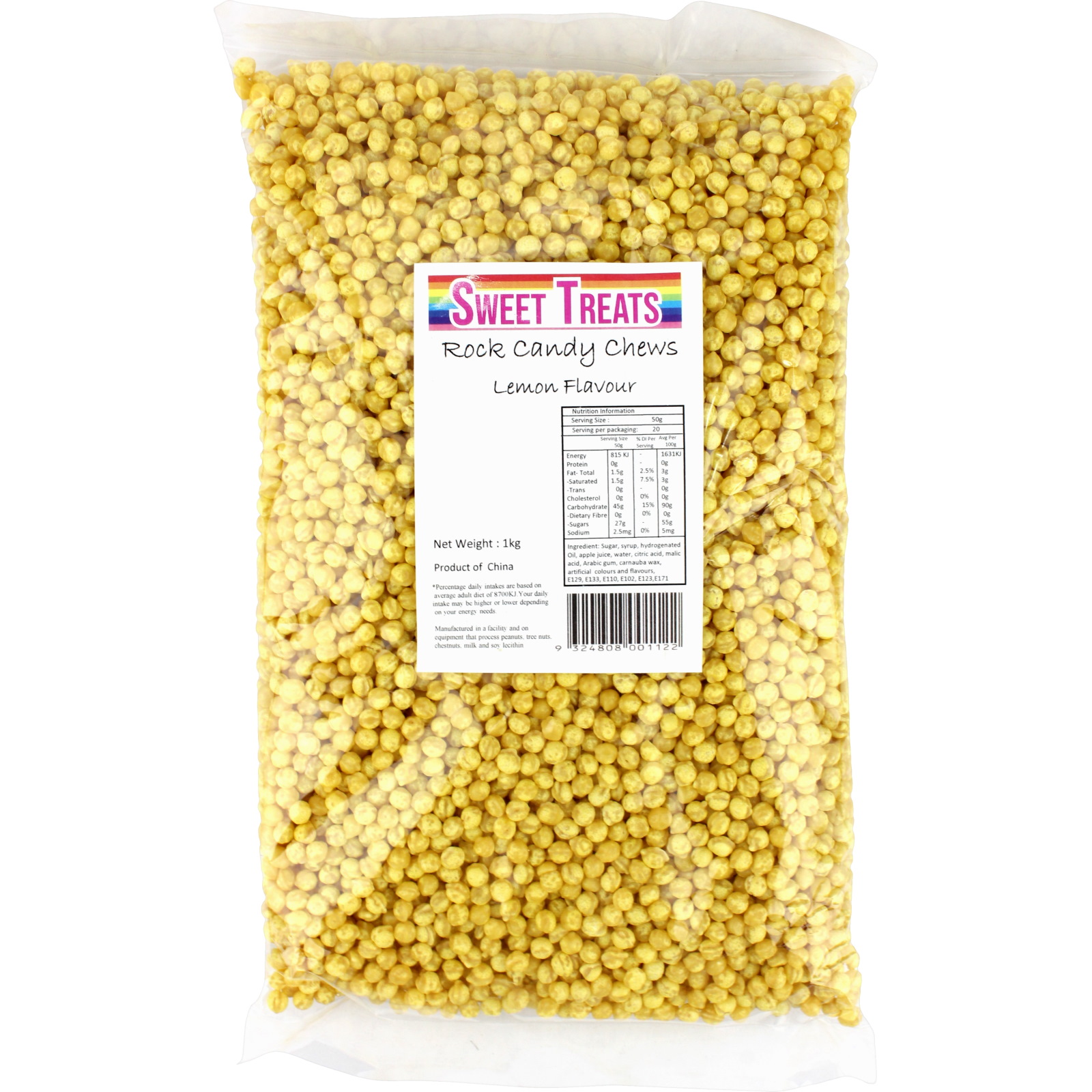 Yellow Rock Candy Chews (1kg Bag) 