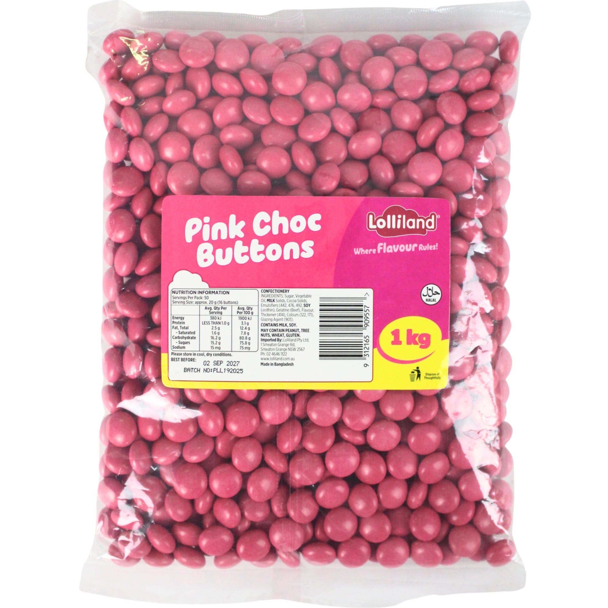 Pink Choc Buttons (1kg)