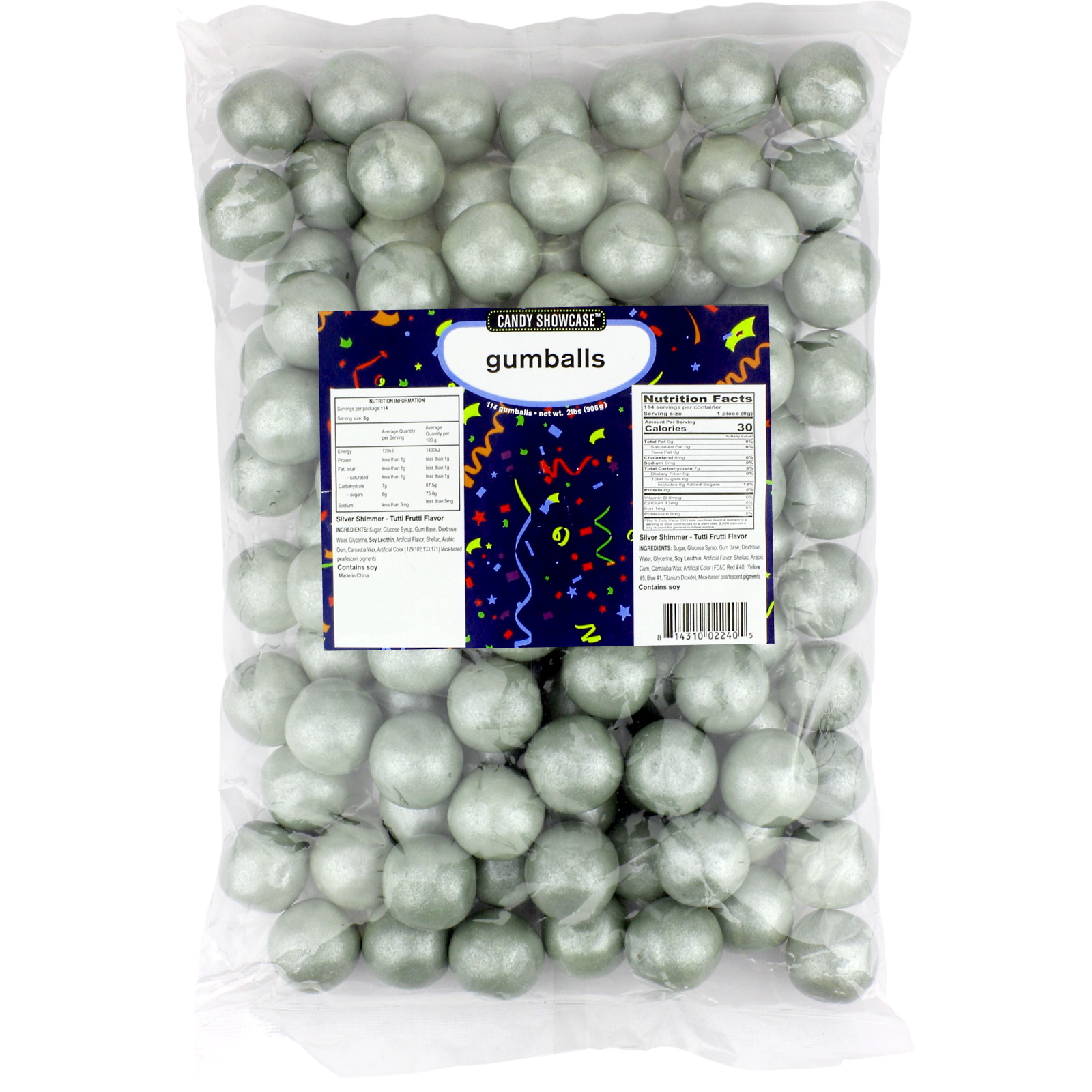 Silver Shimmer Gumballs (1kg)