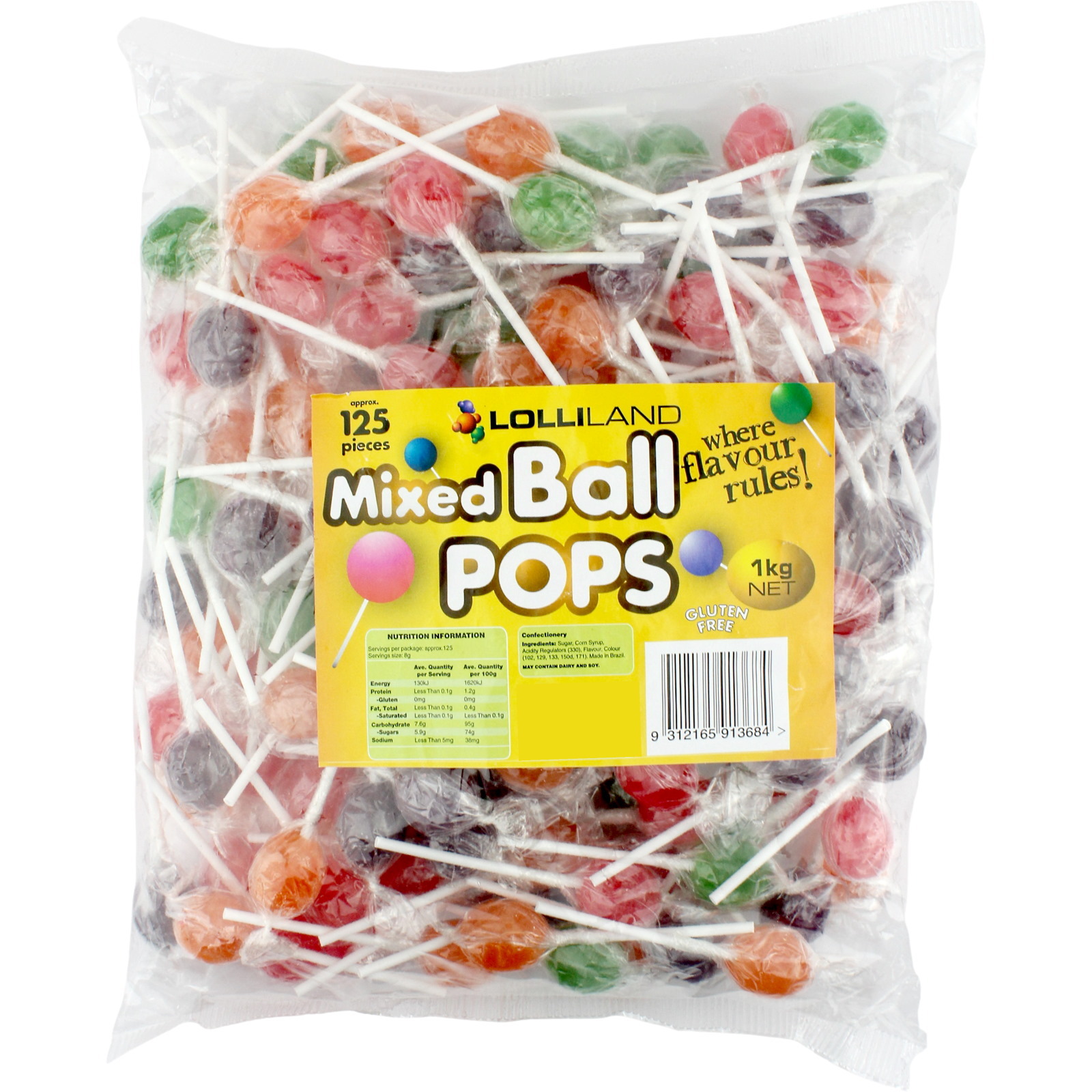 Assorted Mixed Ball Lollipops (1kg)