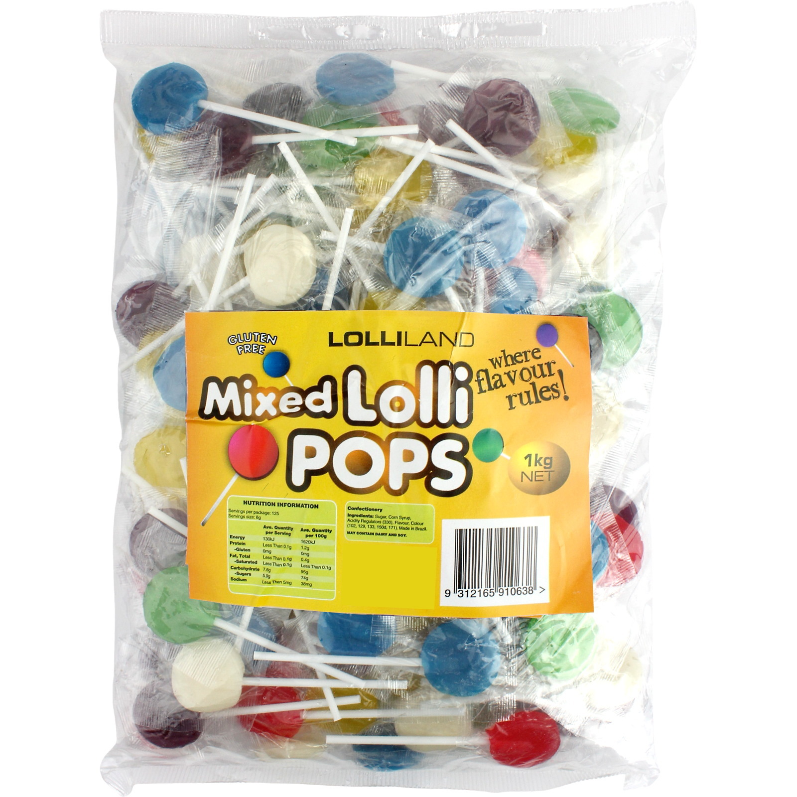 Assorted Flat Lollipops (1kg)