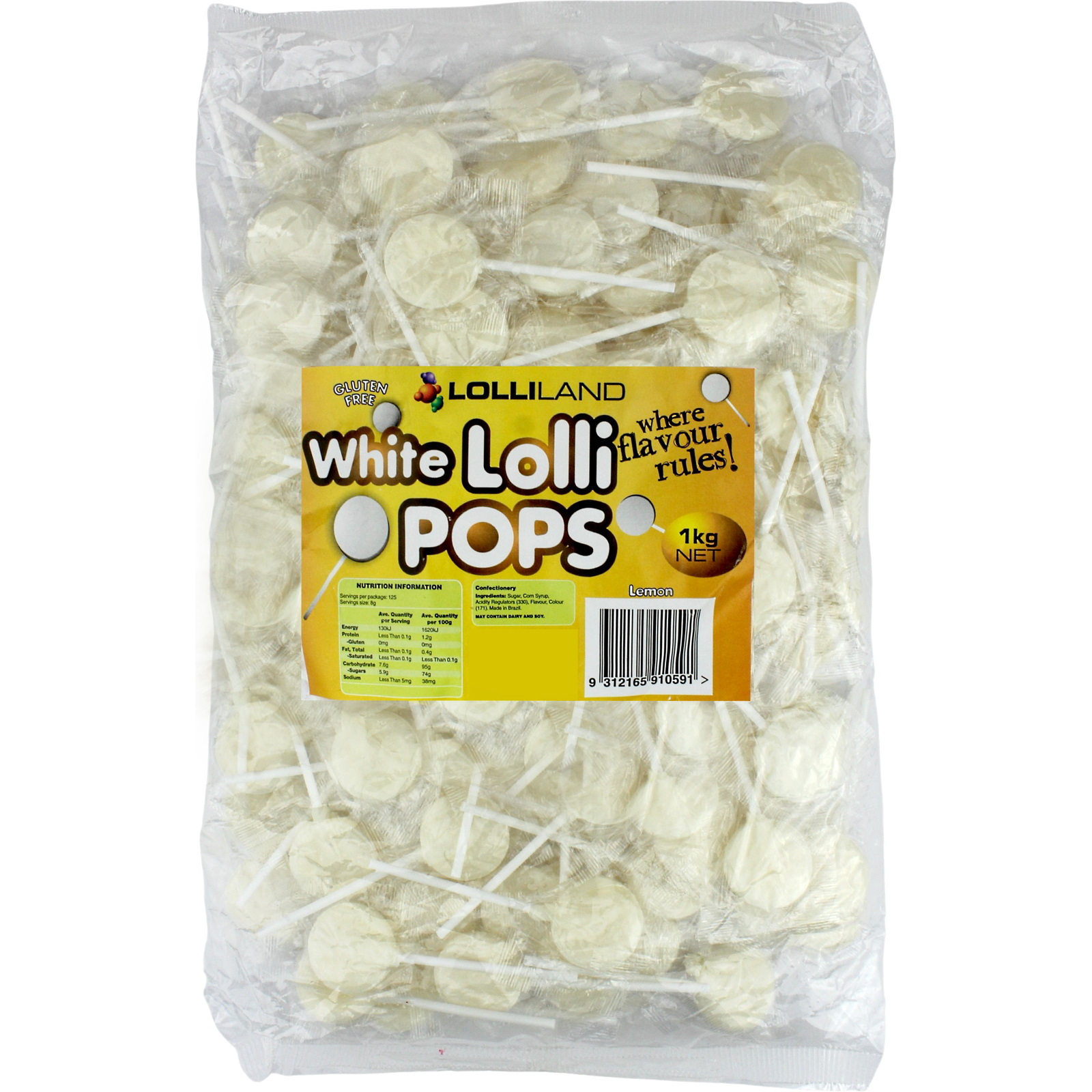 White Flat Lollipops (1kg)