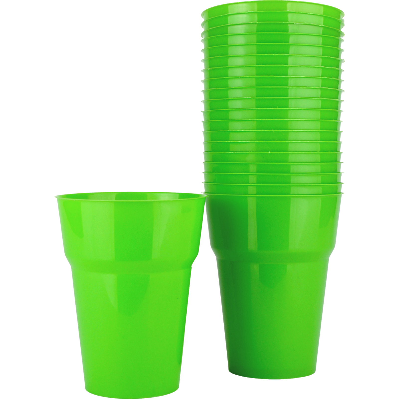 Lime Plastic Reusable Cups 285ml (Pack of 20)
