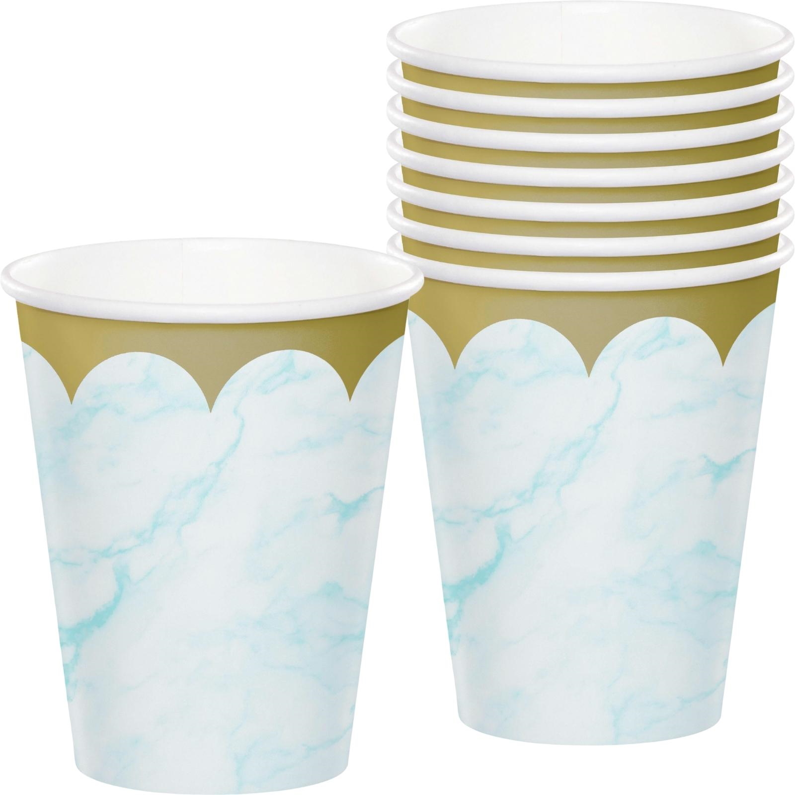 Blue Marble Paper Cups (Pack of 8)