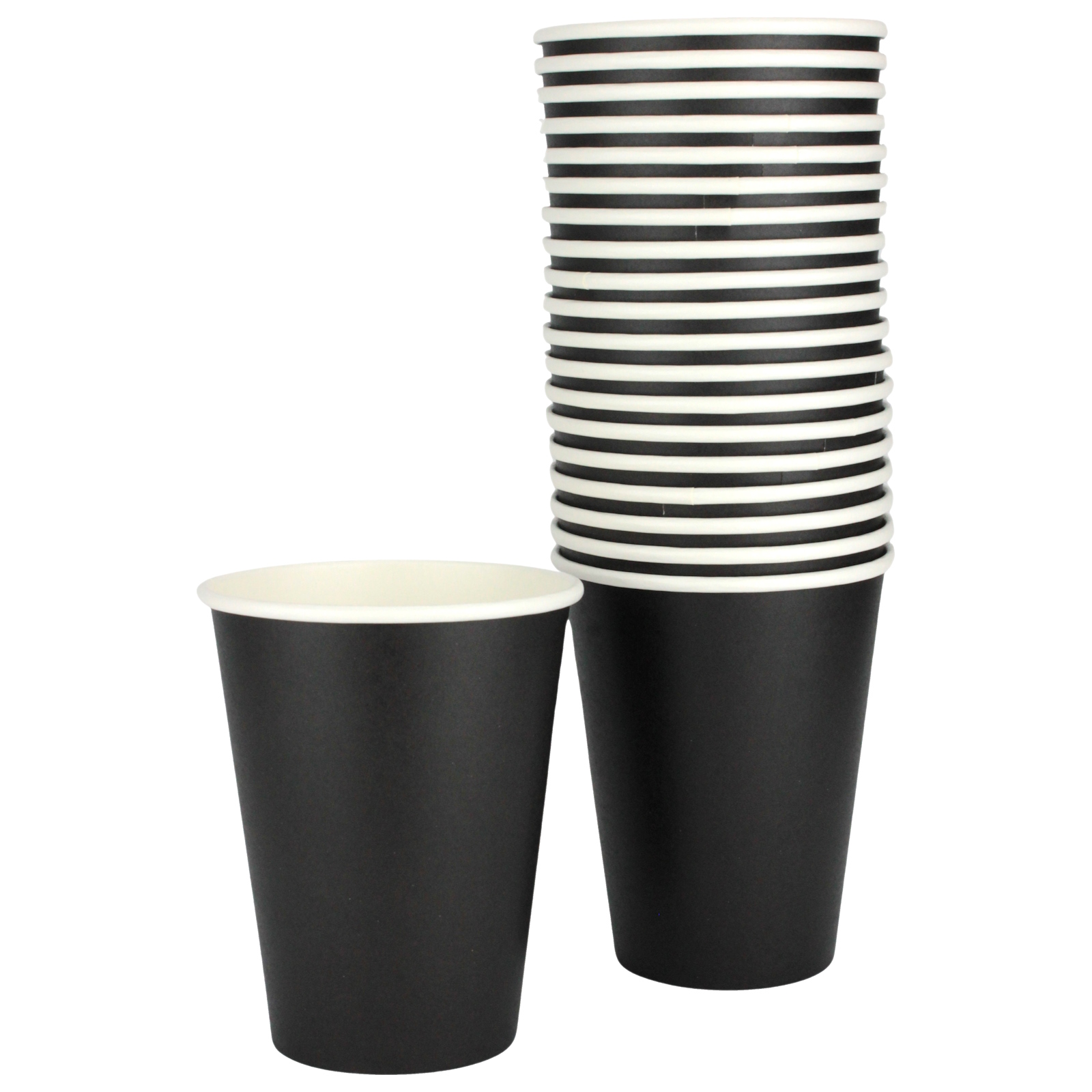 Jet Black Paper Cups 354ml (Pack of 20)