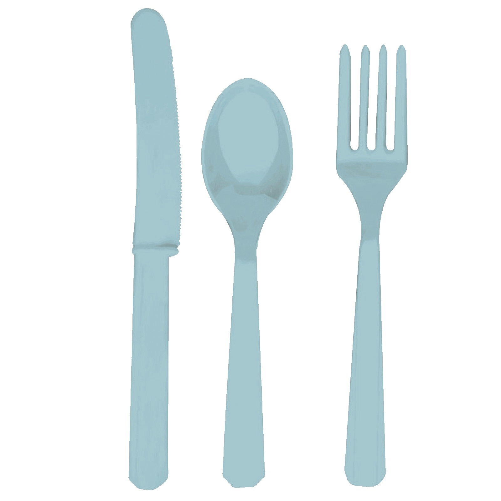 Powder Blue Plastic Cutlery (Pack of 24)