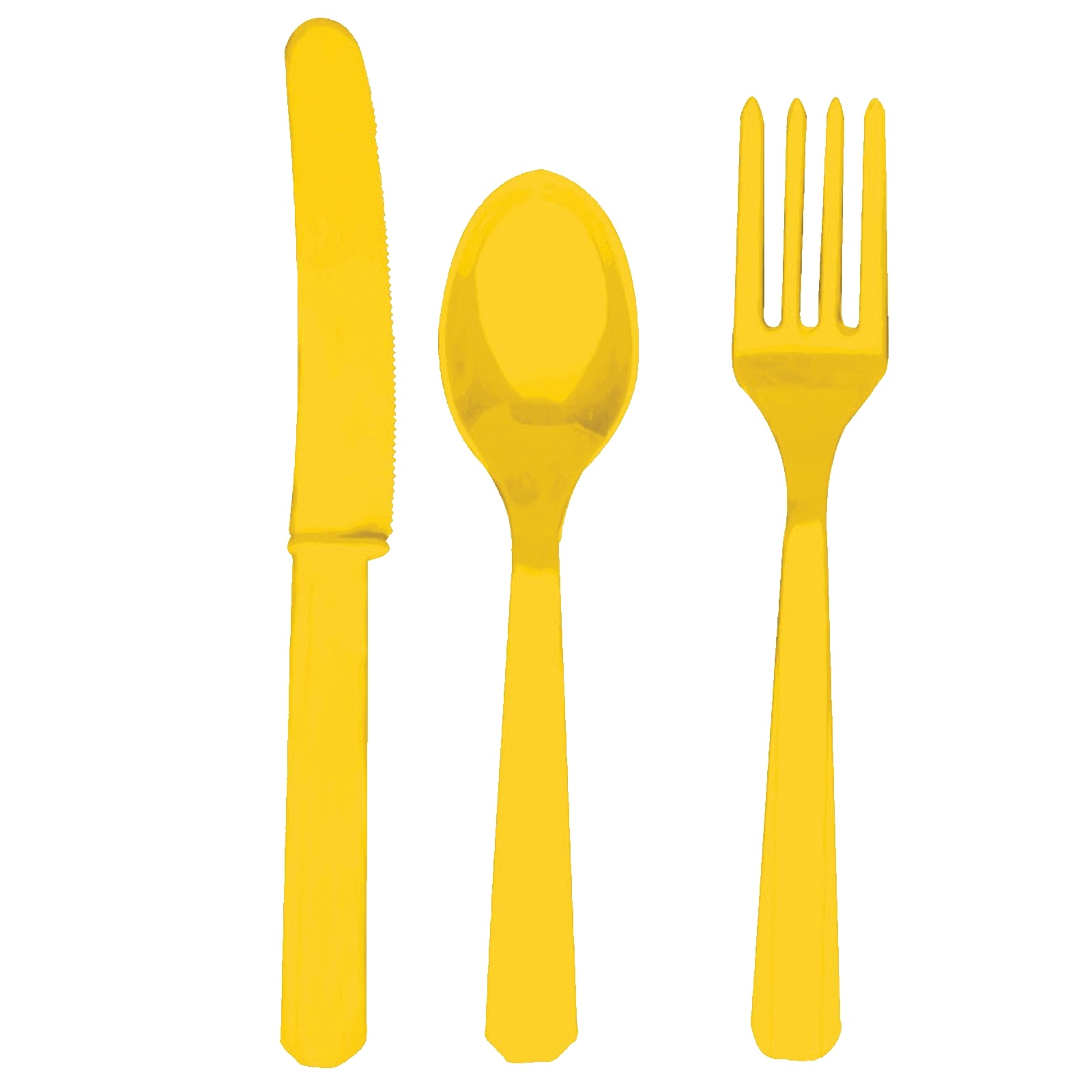 Yellow Plastic Cutlery (Pack of 24)