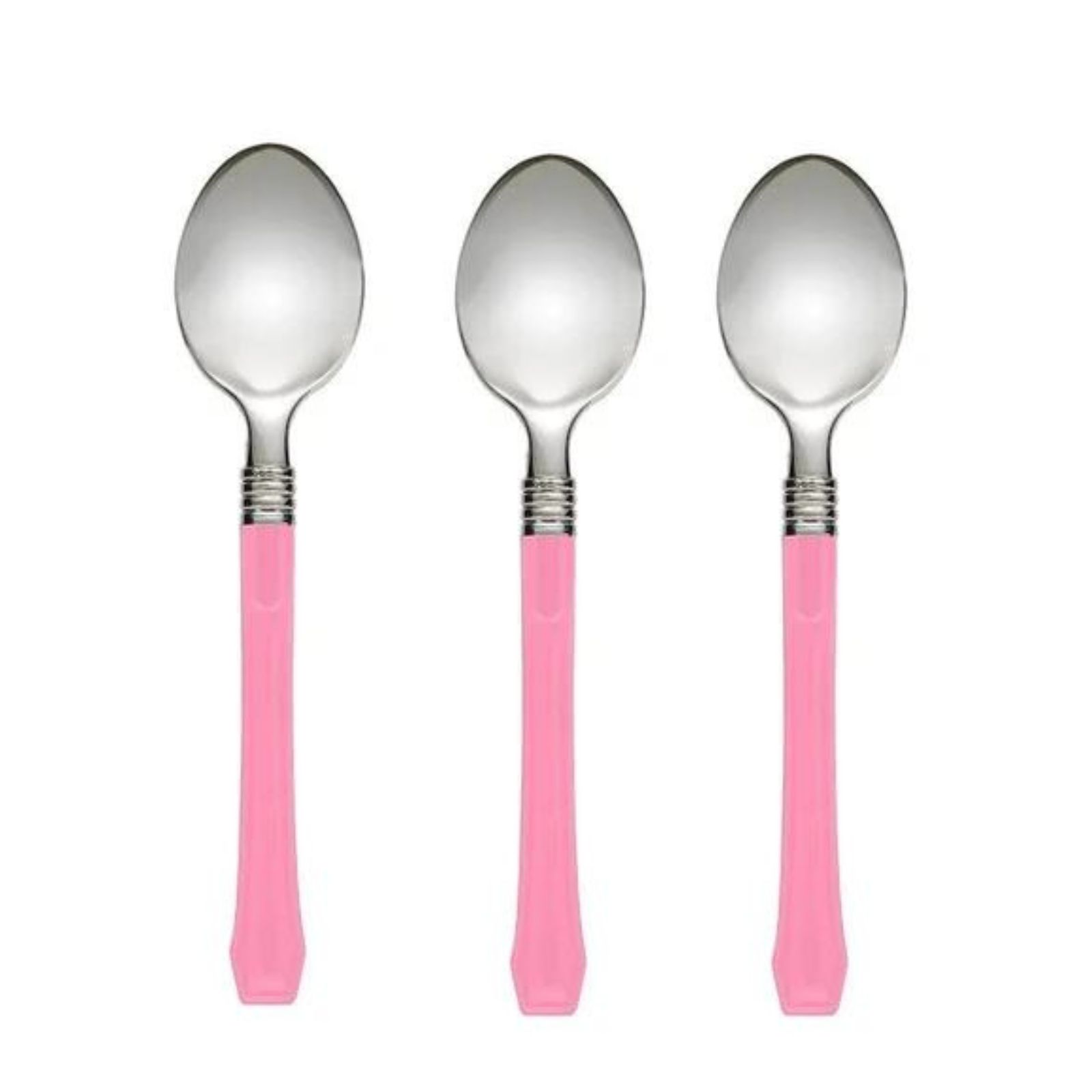 Light Pink Reusable Premium Plastic Spoons (Pack of 20)