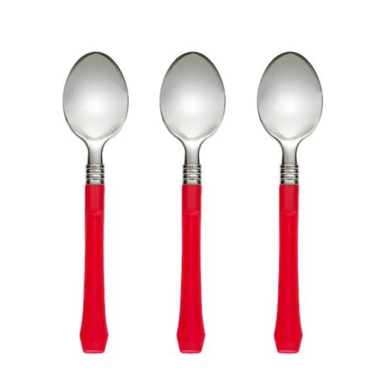 Red Reusable Premium Plastic Spoons (Pack of 20)