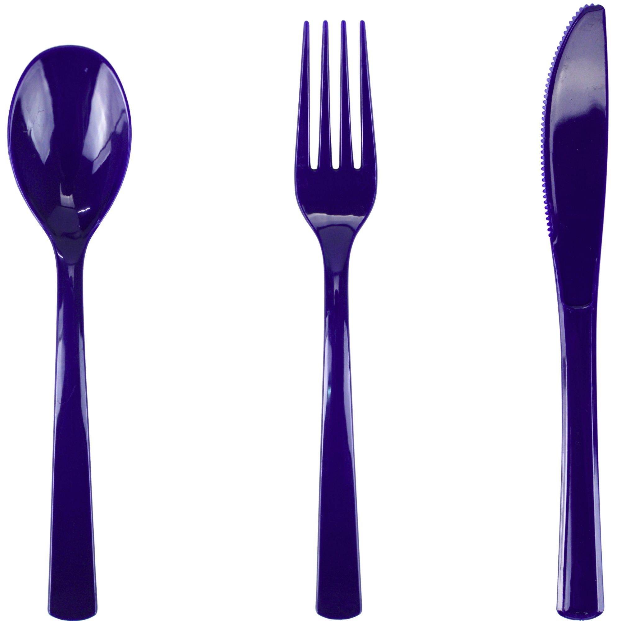 Navy Blue Reusable Plastic Cutlery (Pack of 18)