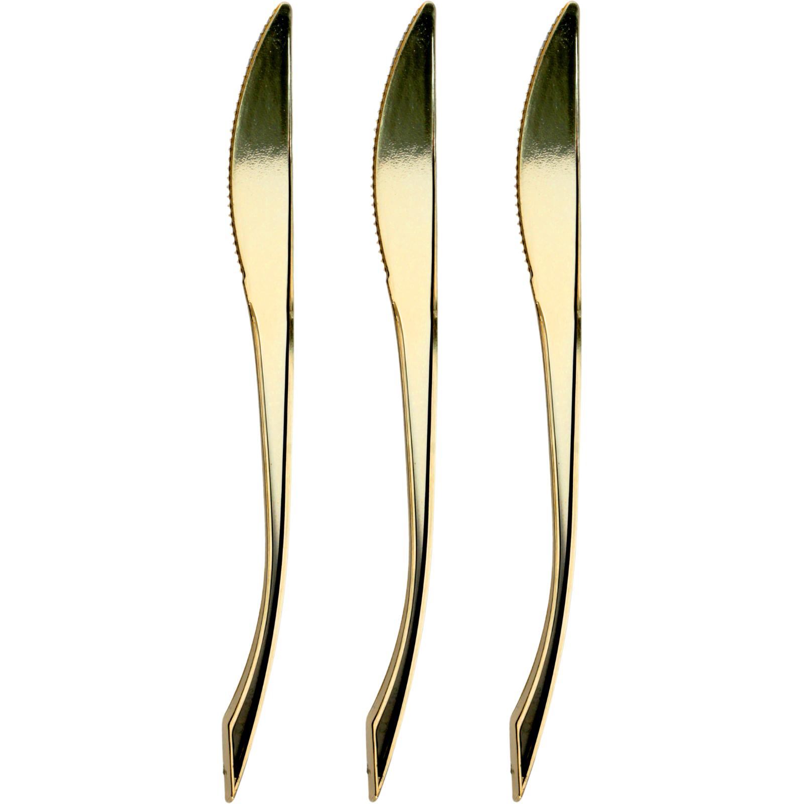 Gold Flair Reusable Plastic Knives (Pack of 25) 