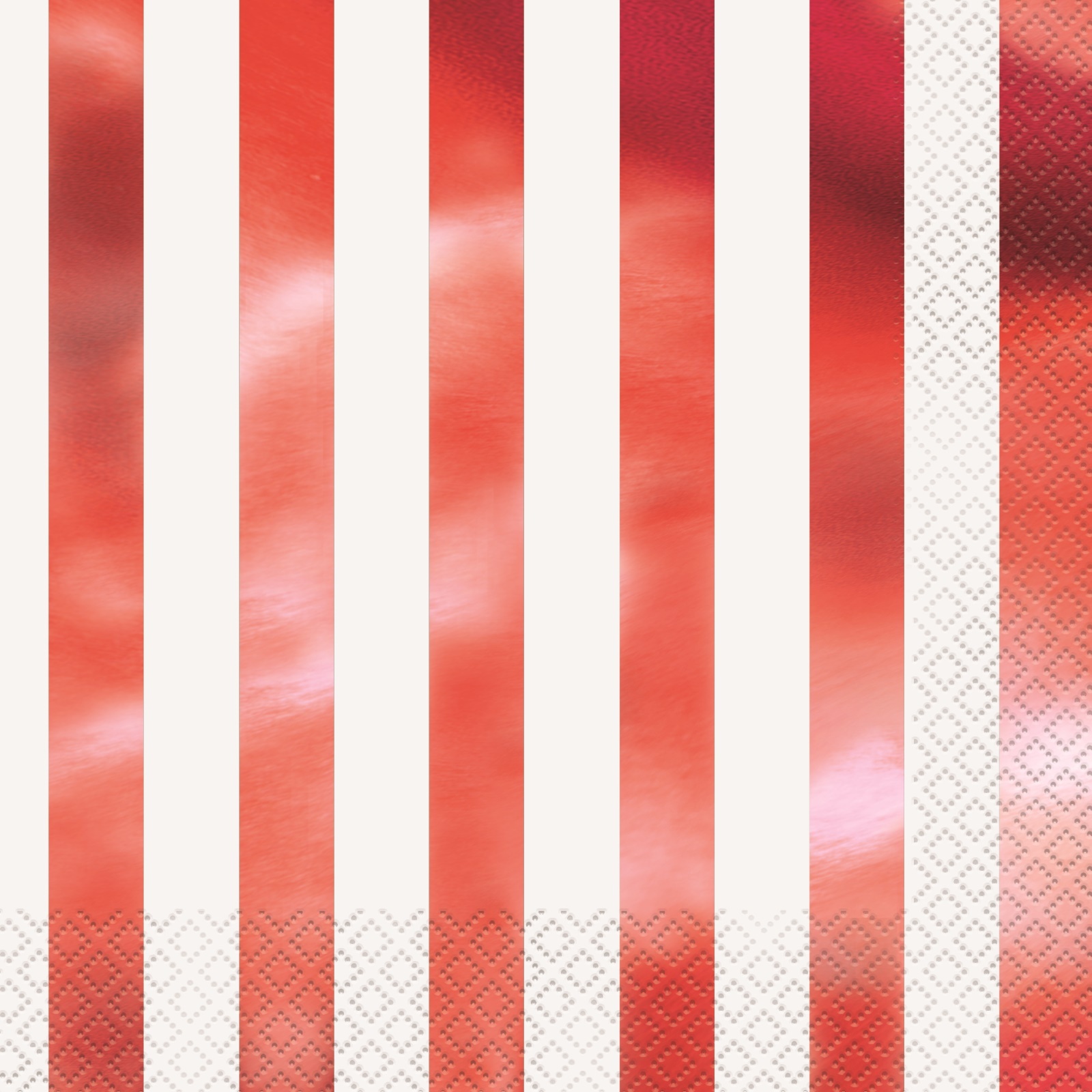 Red Foil Striped Large Napkins / Serviettes (Pack of 16)