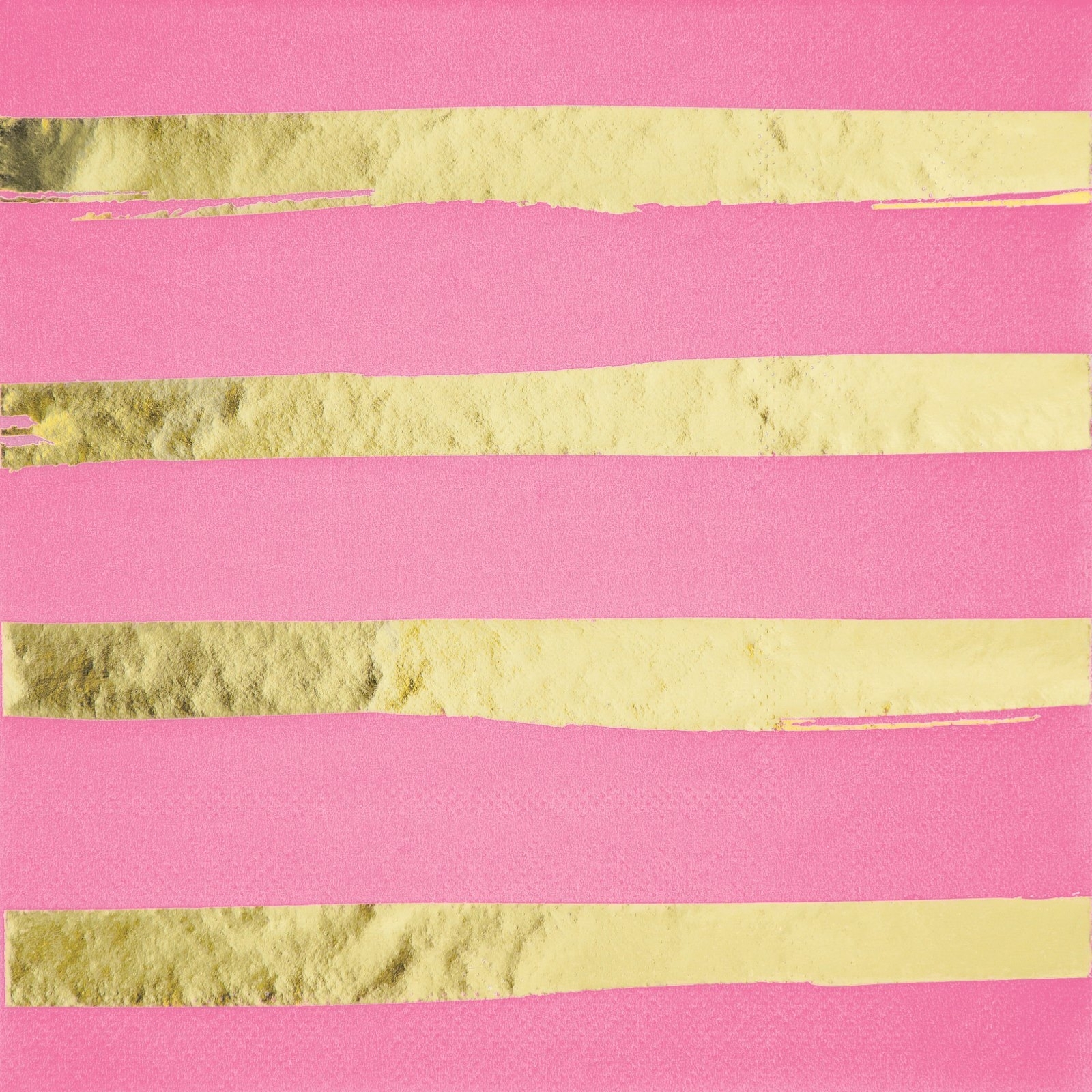 Pink and Gold Foil Stripe Large Napkins (Pack of 16)