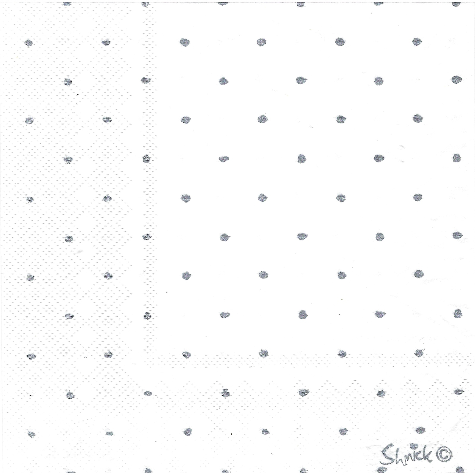 White and Silver Dot Large Napkins / Serviettes (Pack of 20)