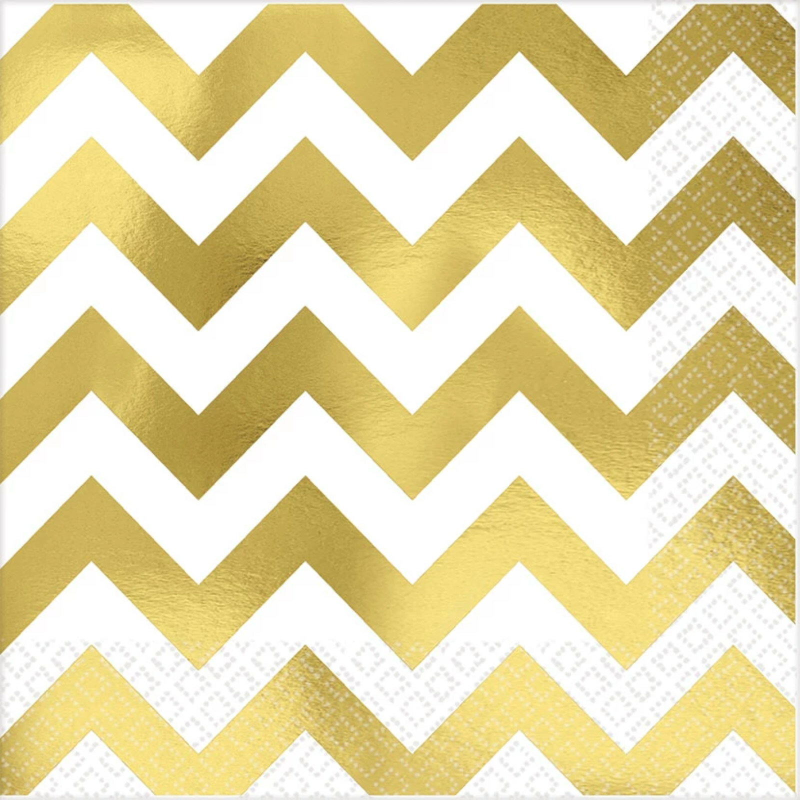 Gold Chevron Large Napkins / Serviettes (Pack of 16)