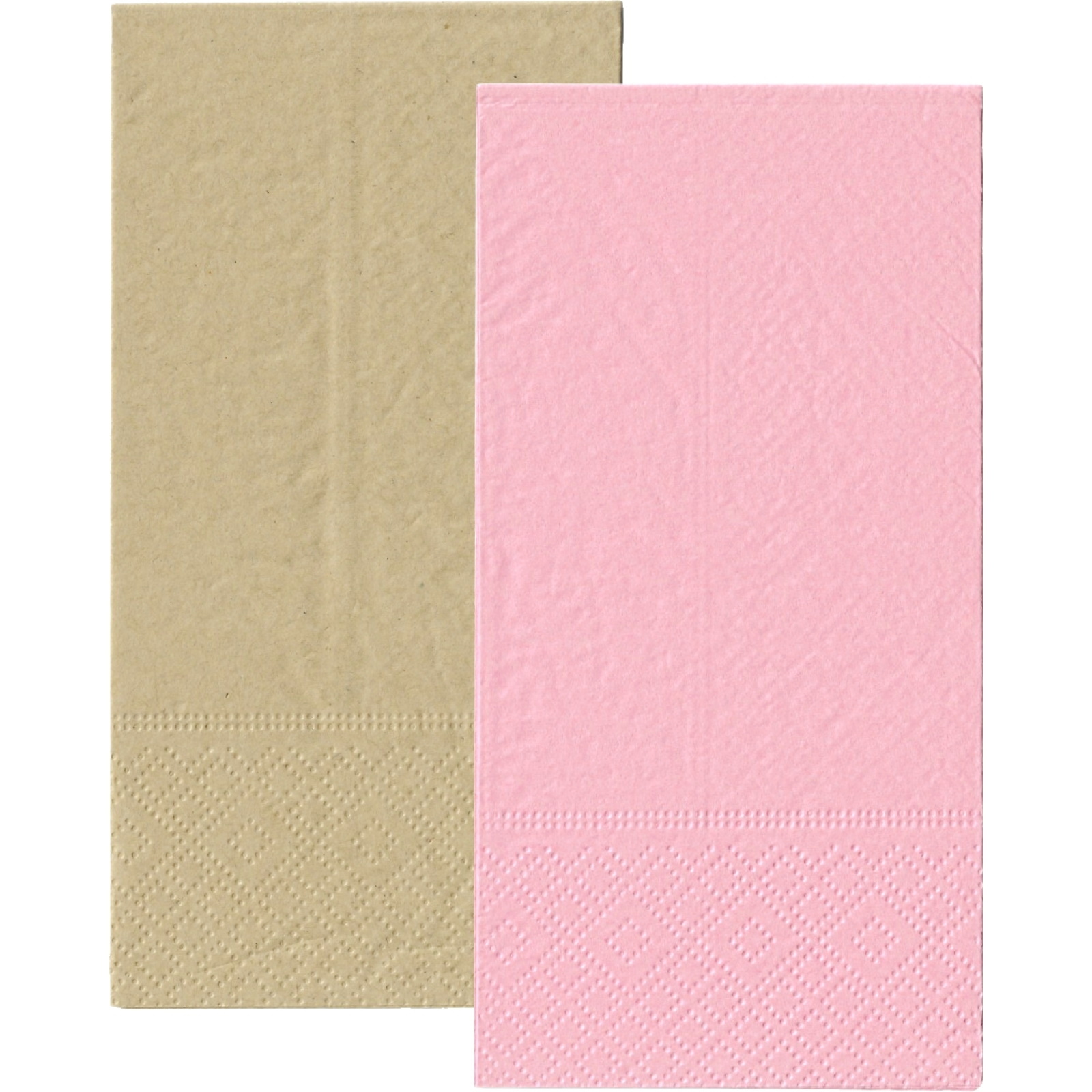 Baby Pink and Eco Brown Napkins / Serviettes 1 / 8 GT Fold (Pack of 20)