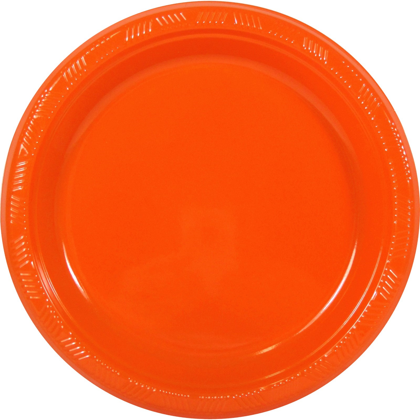 Orange Large Plastic Plates (Pack of 8)