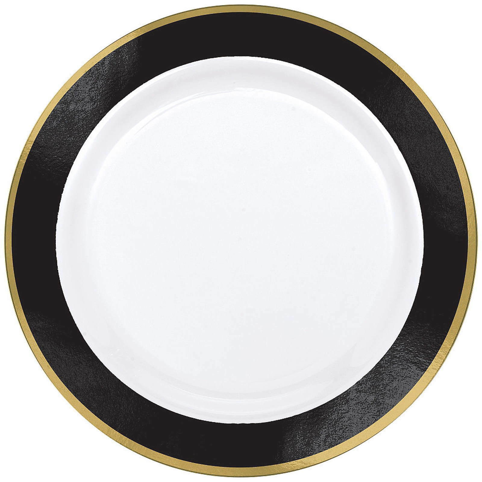 Black Border Premium Large Plastic Plates (Pack of 10)