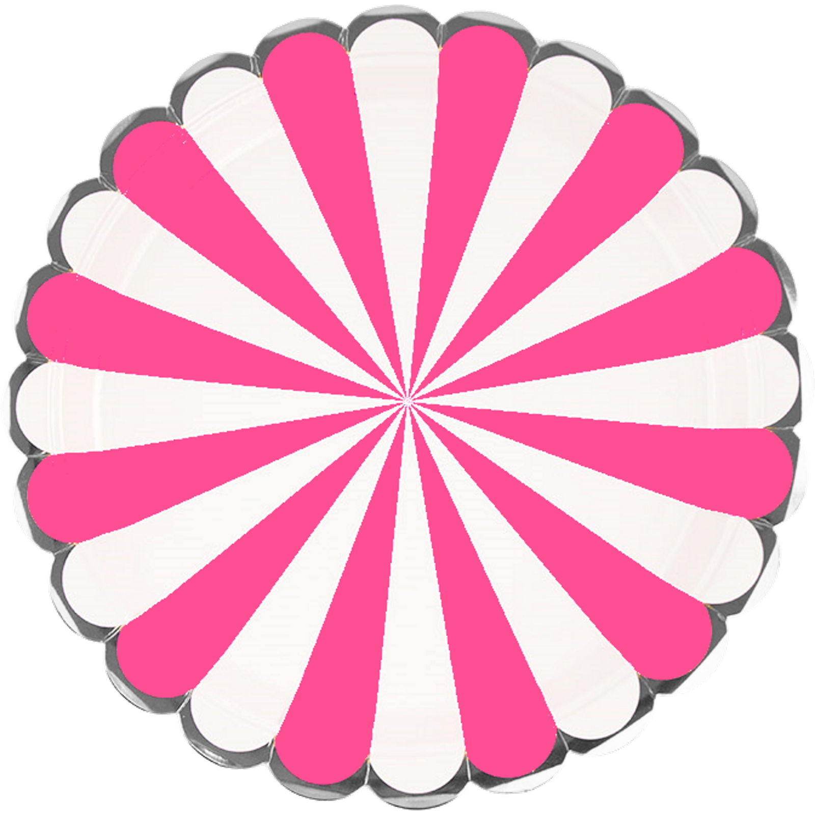 Hot Pink & White Candy Stripe Large Paper Plates (Pack of 8)