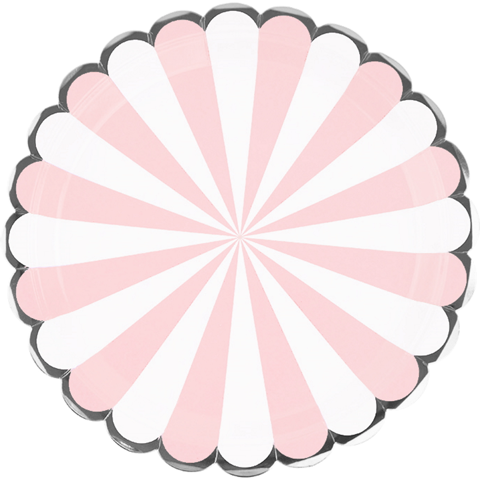 Pastel Pink and White Candy Stripe Large Paper Plates (Pack of 8)