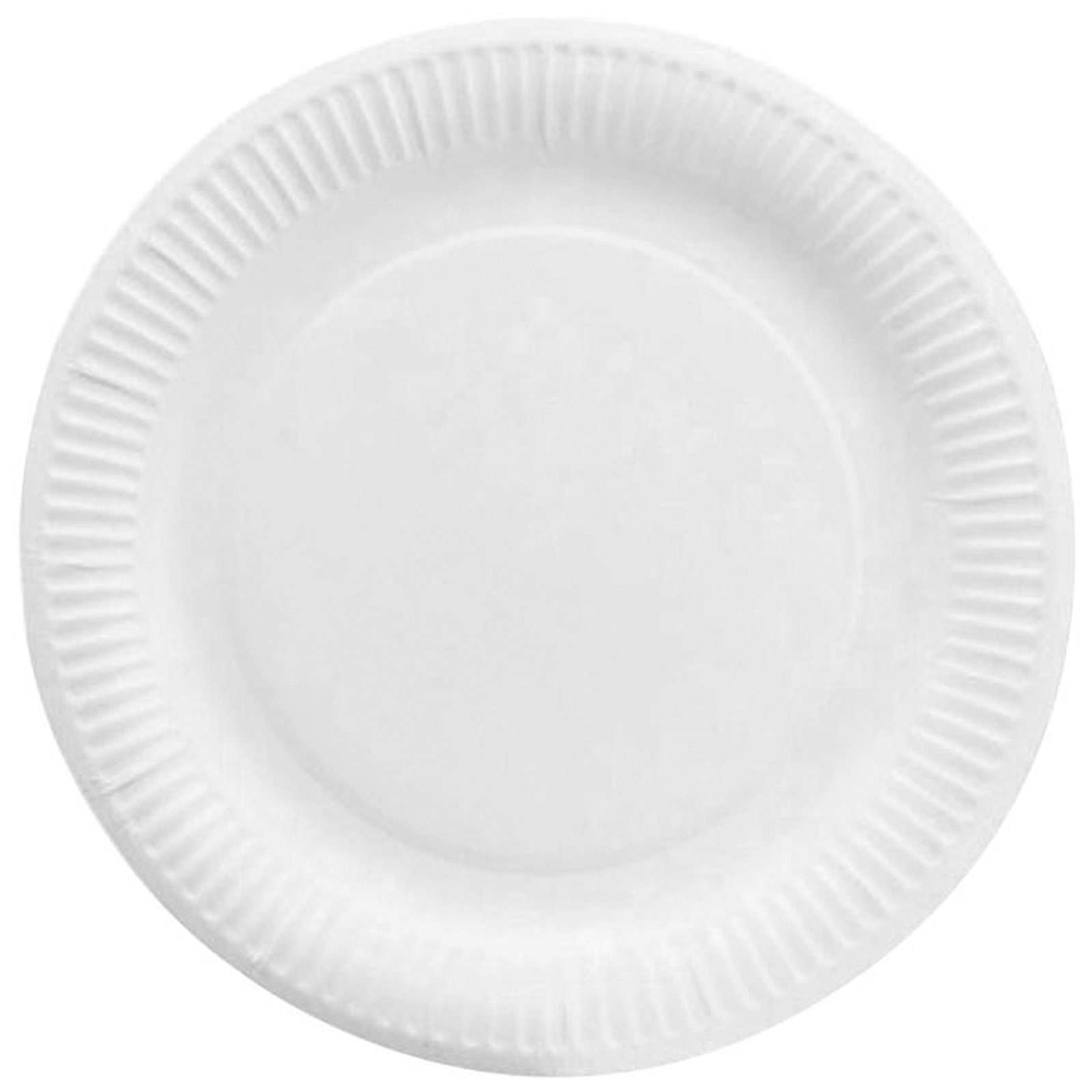 White Round Large Paper Plates (Pack of 50)