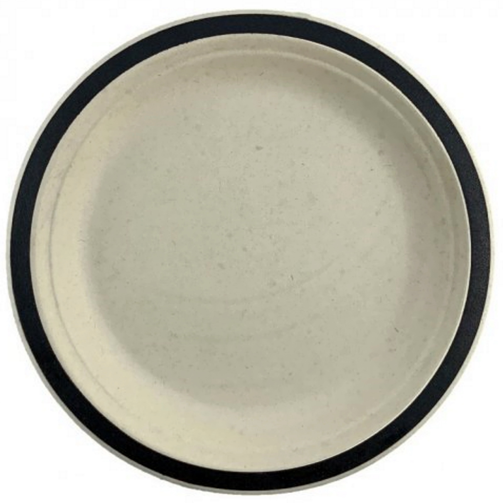 Black Rim Sugar Cane Large Plates (Pack of 10)