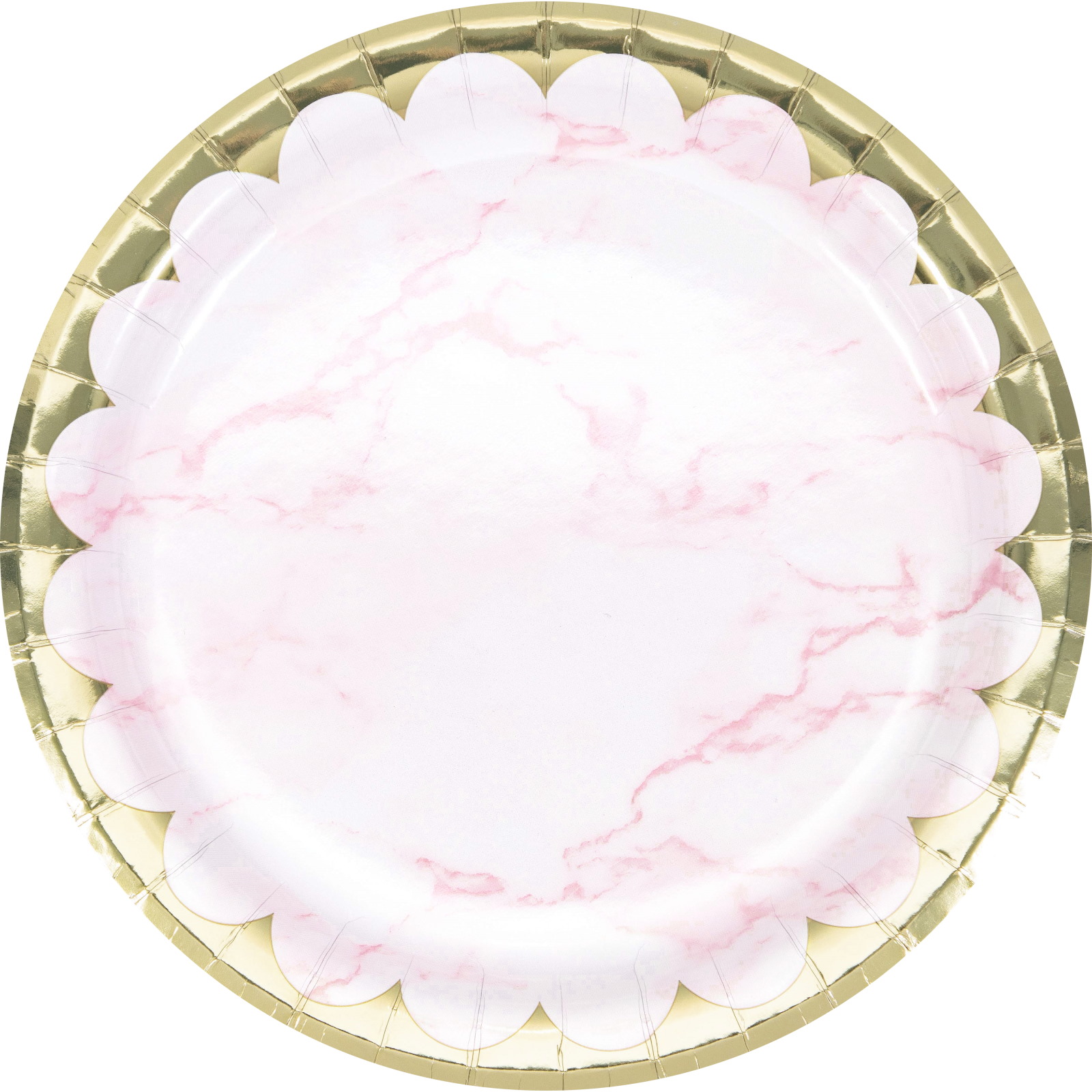 Pink Marble Large Paper Plates (Pack of 8)