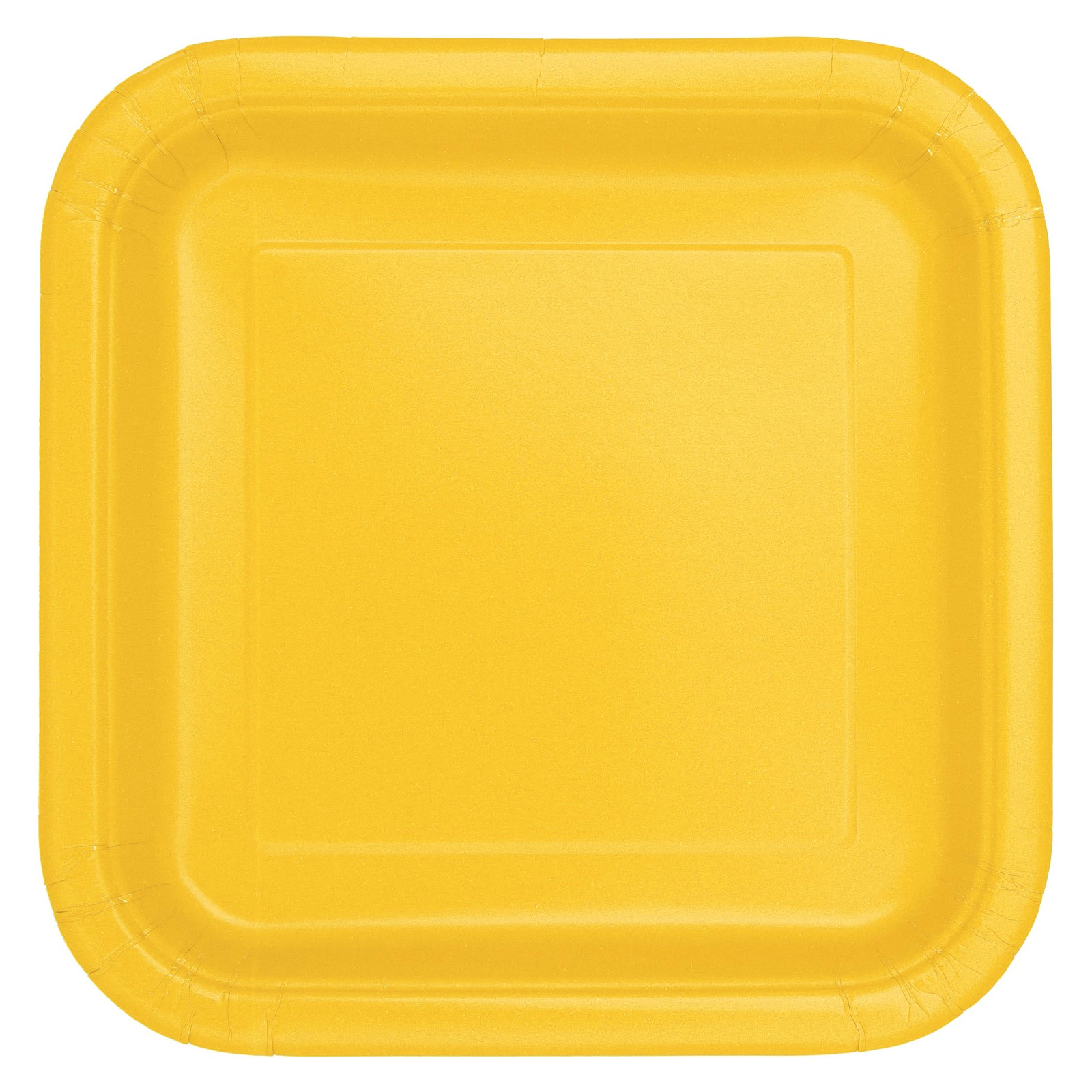 Sunflower Yellow 22.5cm Square Paper Plates (Pack of 8) 