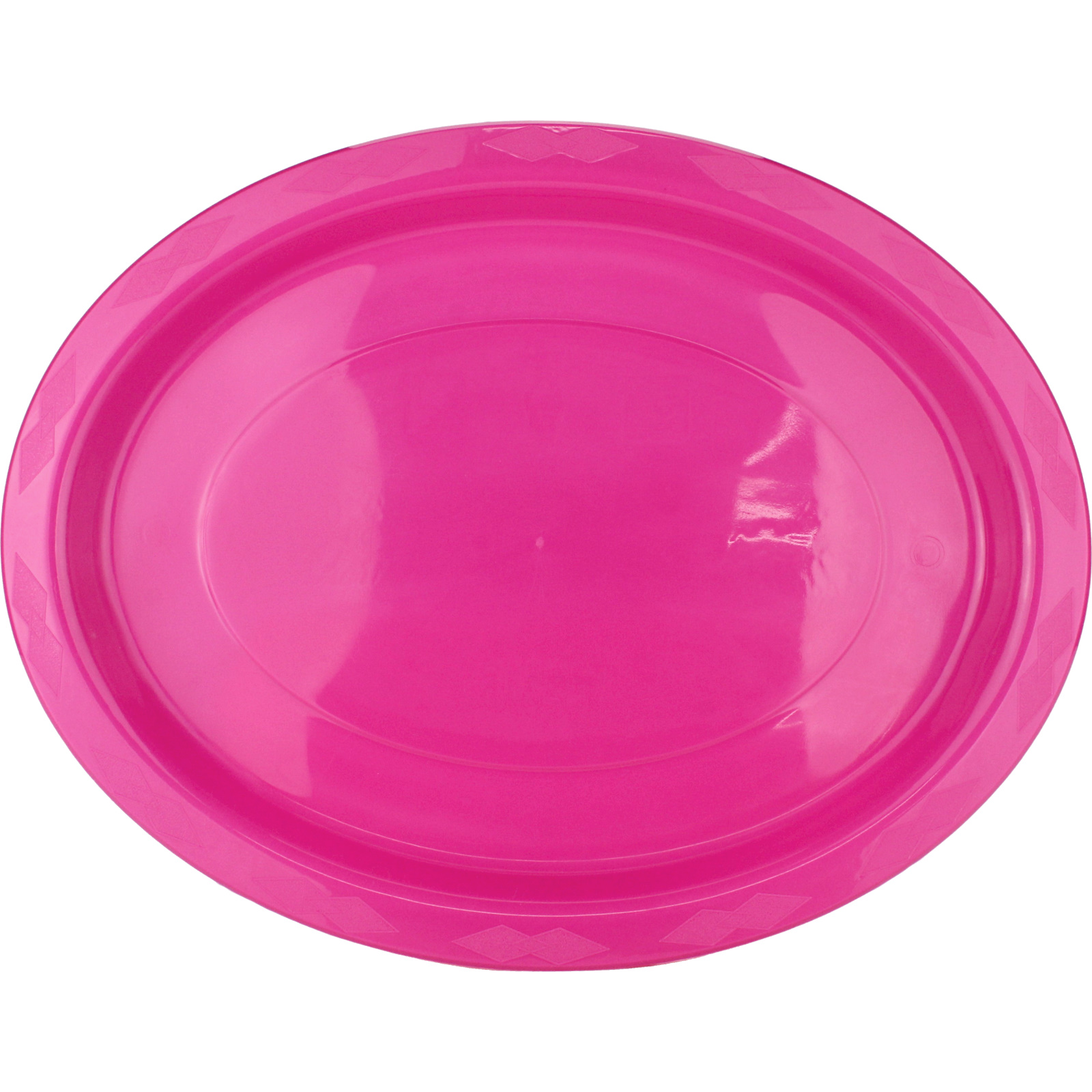 Magenta Pink Plastic Reusable Oval Plates 31.5cm (Pack of 25)