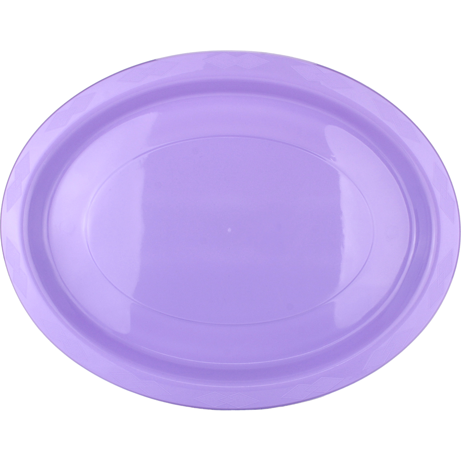 Lavender Plastic Reusable Oval Plates 31.5cm (Pack of 20)