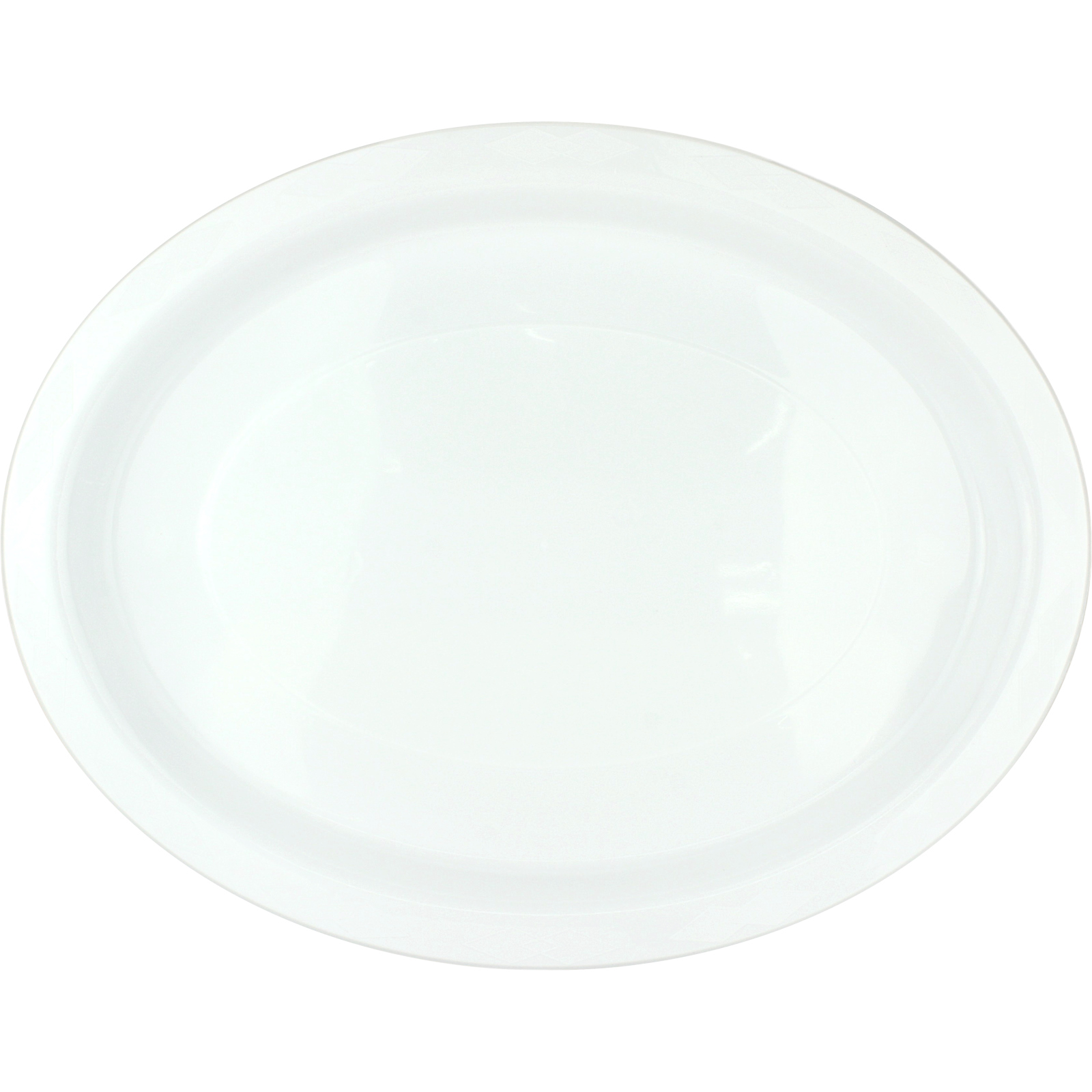 White Plastic Reusable Oval Plates 31.5cm (Pack of 20)