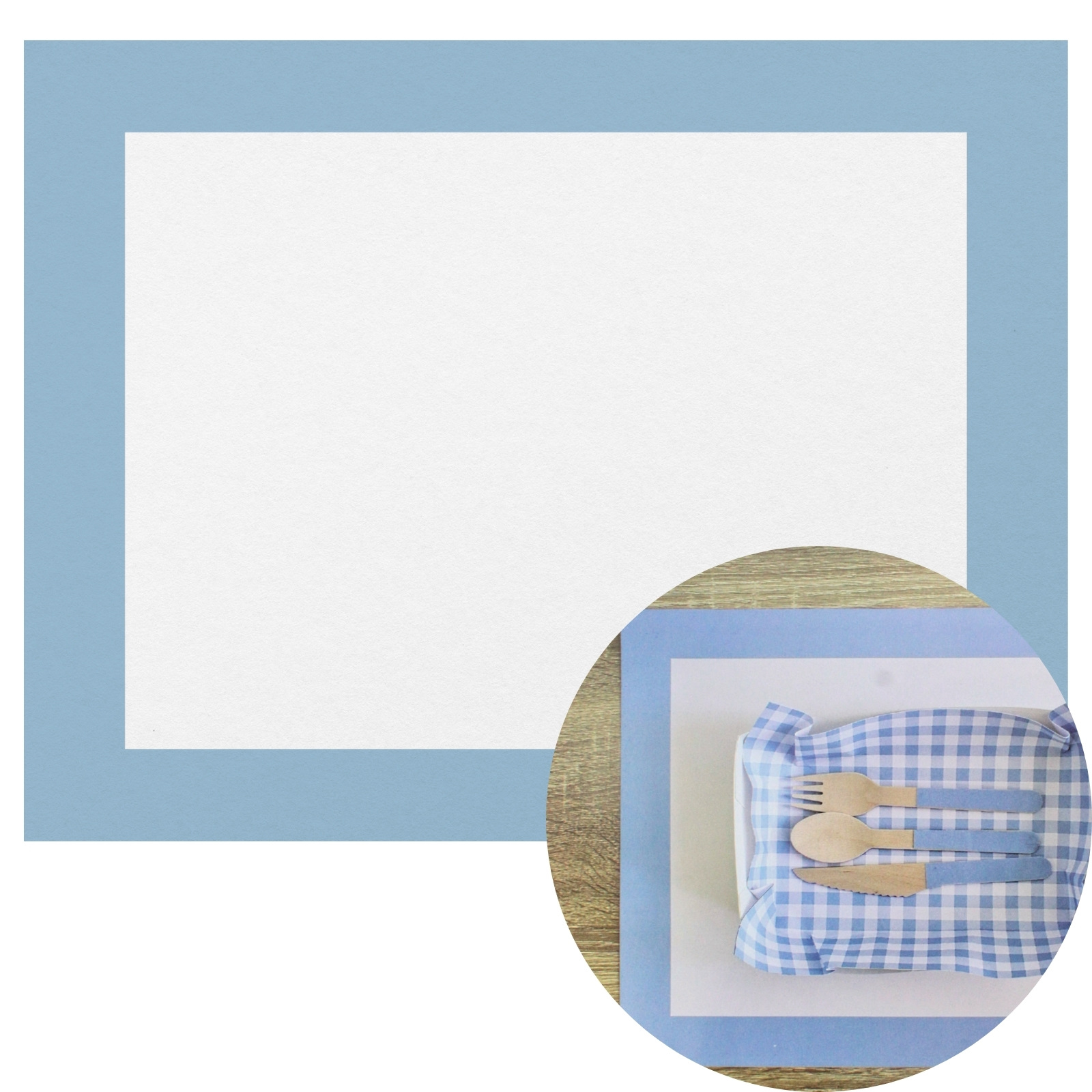 Blue and White Paper Placemats (Pack of 8) 