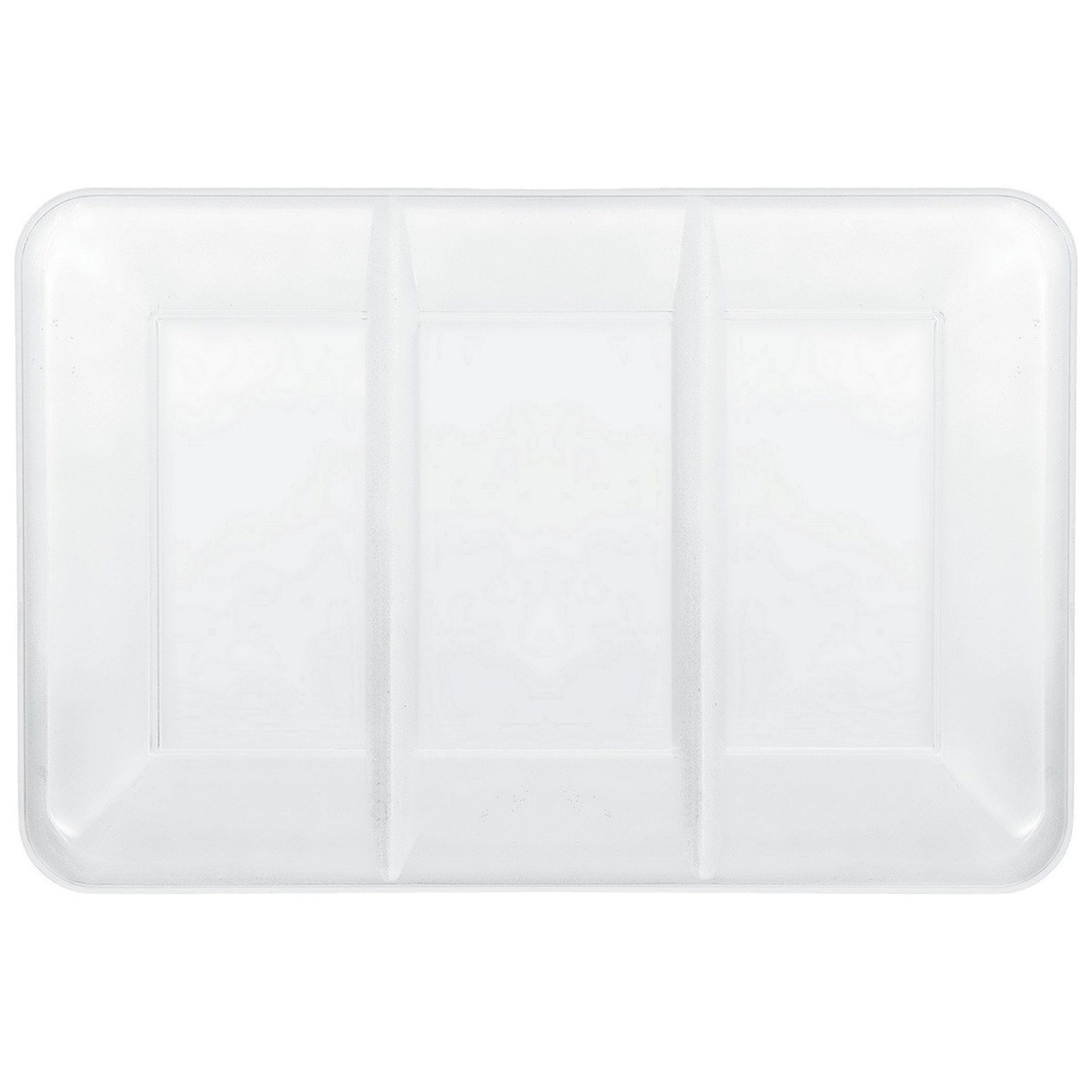 Clear Plastic Three Section Rectangular Platter 36cm