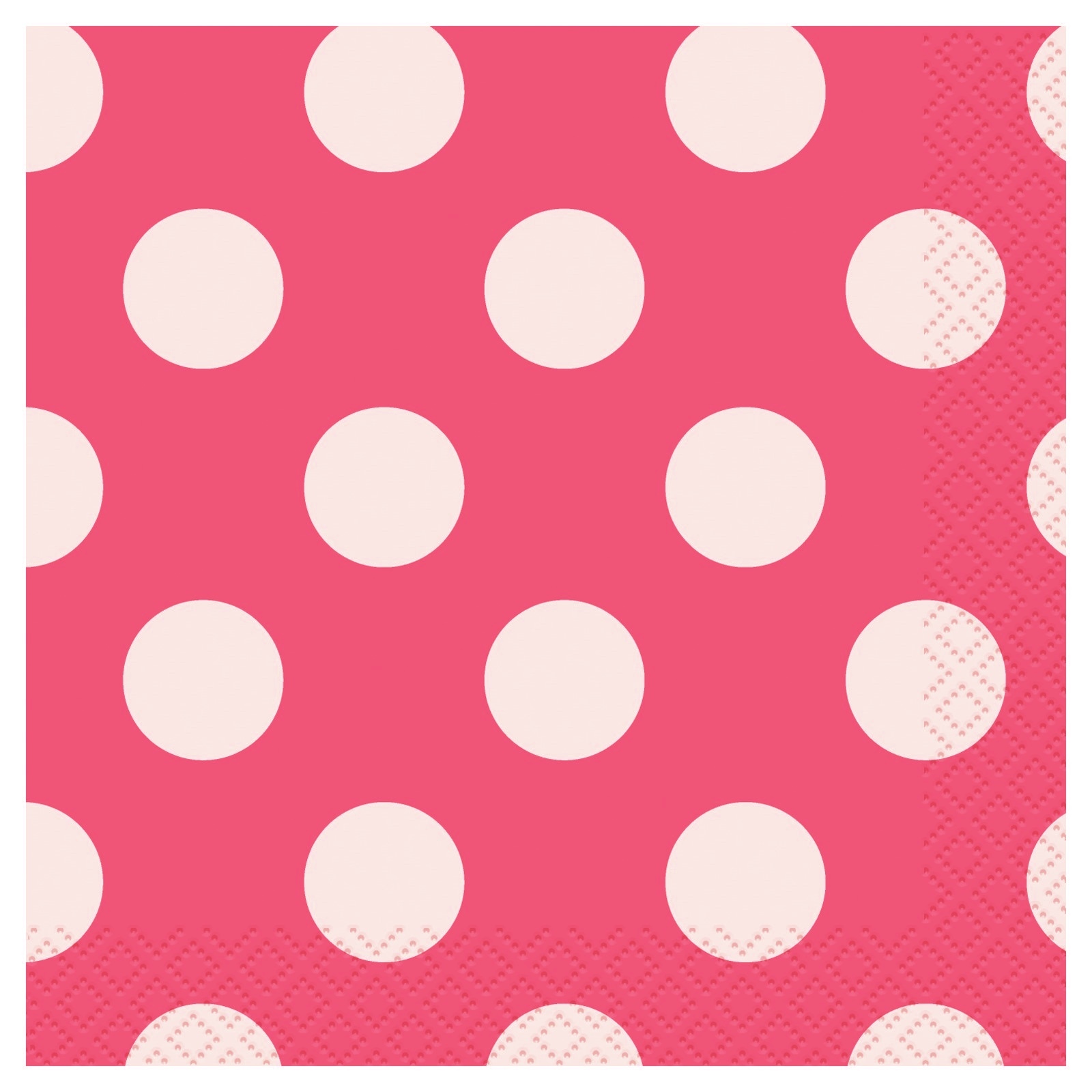 Pink Polkadot Small Napkins (Pack of 16)