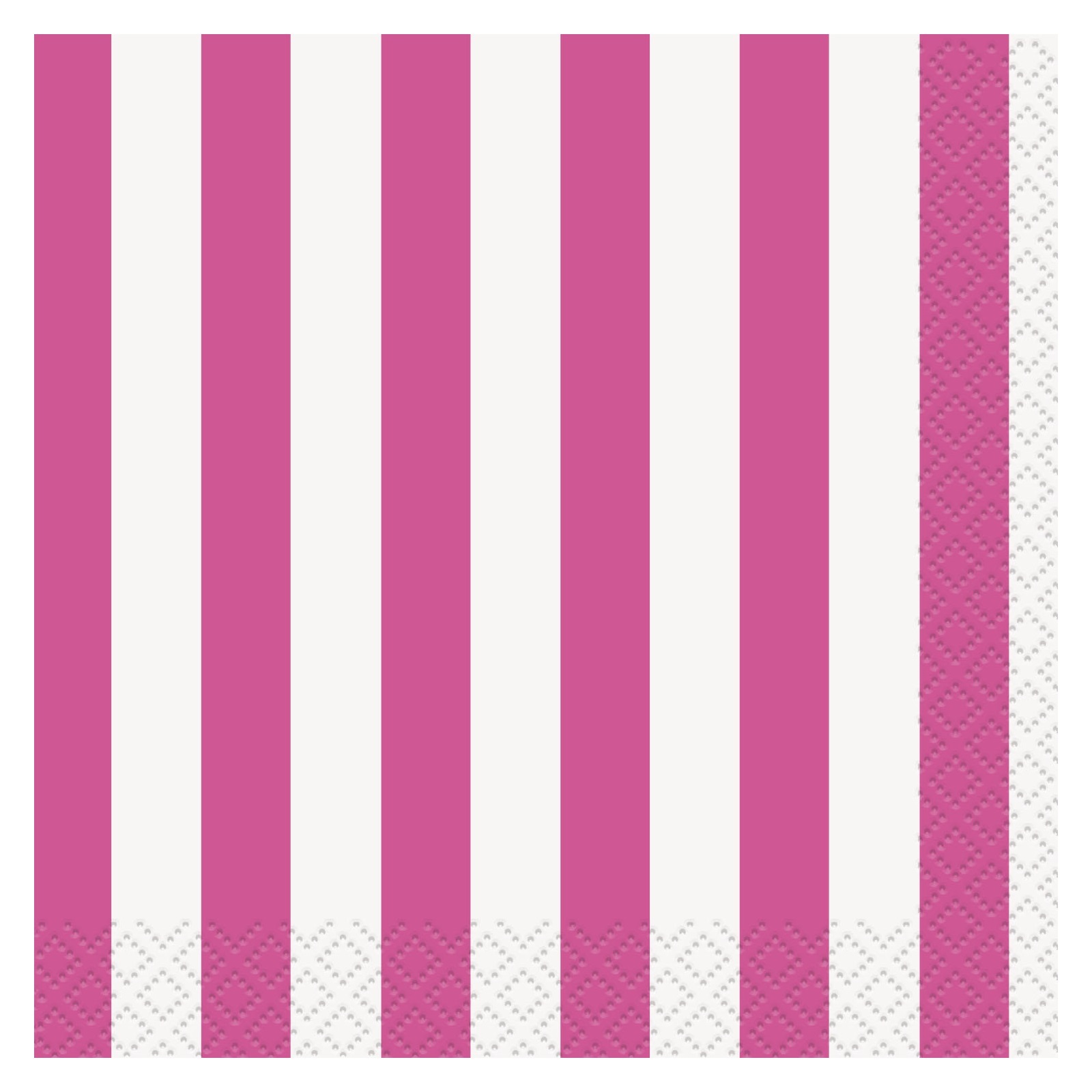 Pink and White Striped Small Napkins / Serviettes (Pack of 16)