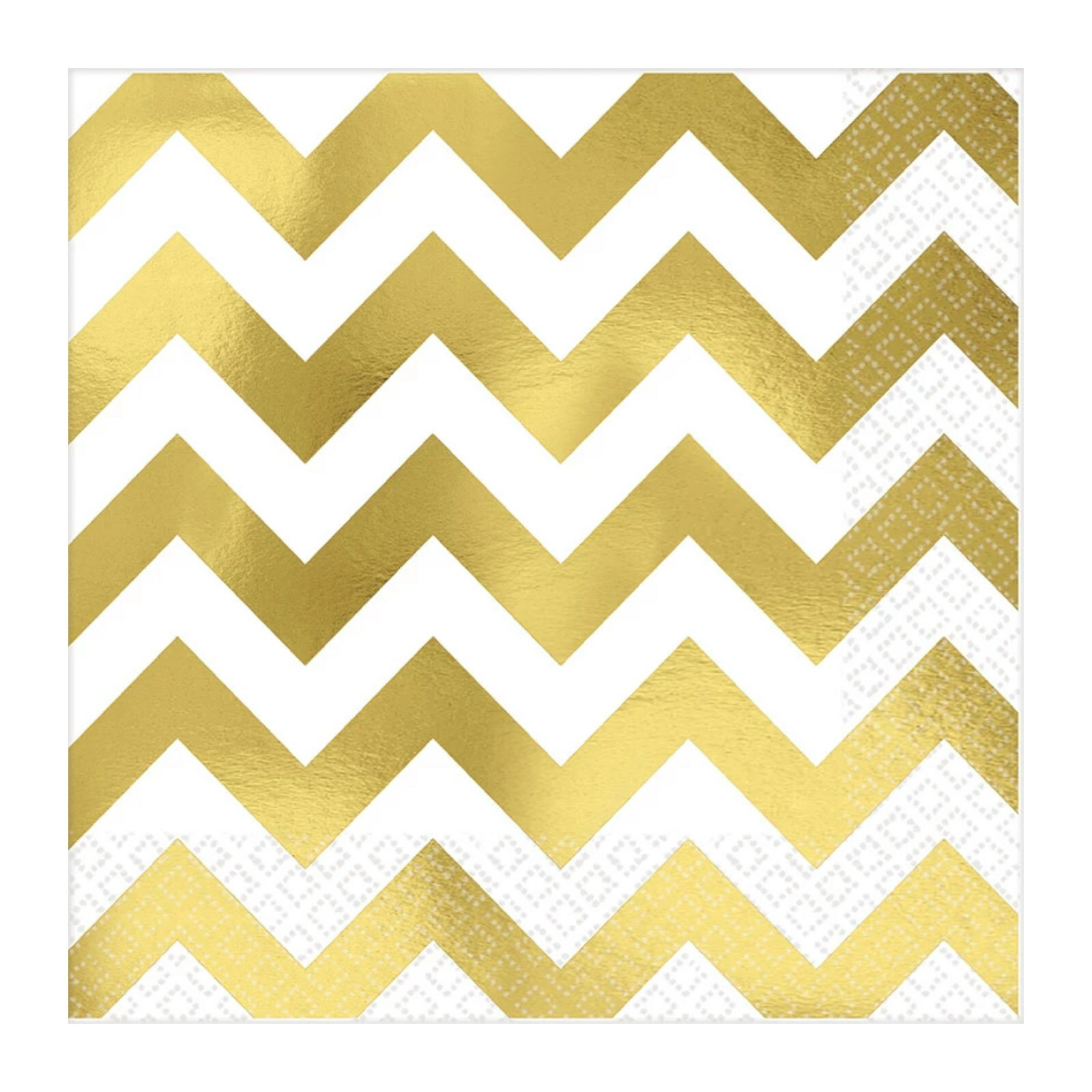 Gold Chevron Small Napkins / Serviettes (Pack of 16)