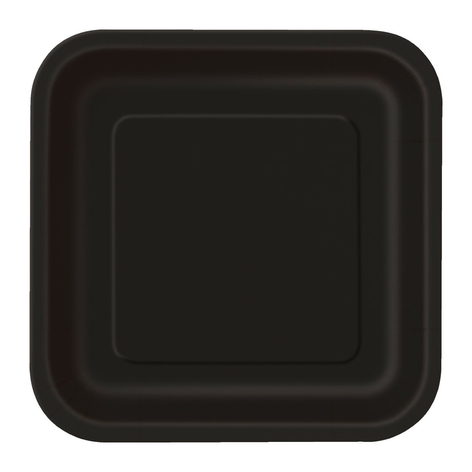 Black Small Square Paper Plates (Pack of 16)