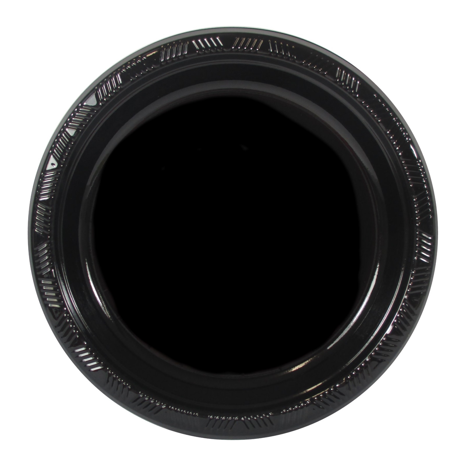 Black Small Plastic Plates (Pack of 12)