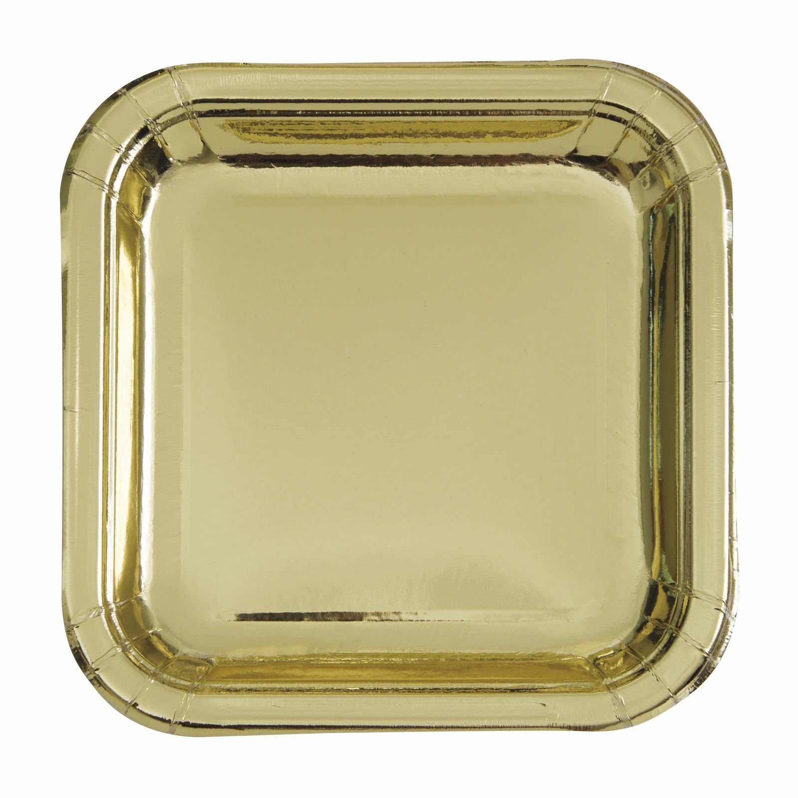 Gold Foil Small Square Paper Plates (Pack of 8)