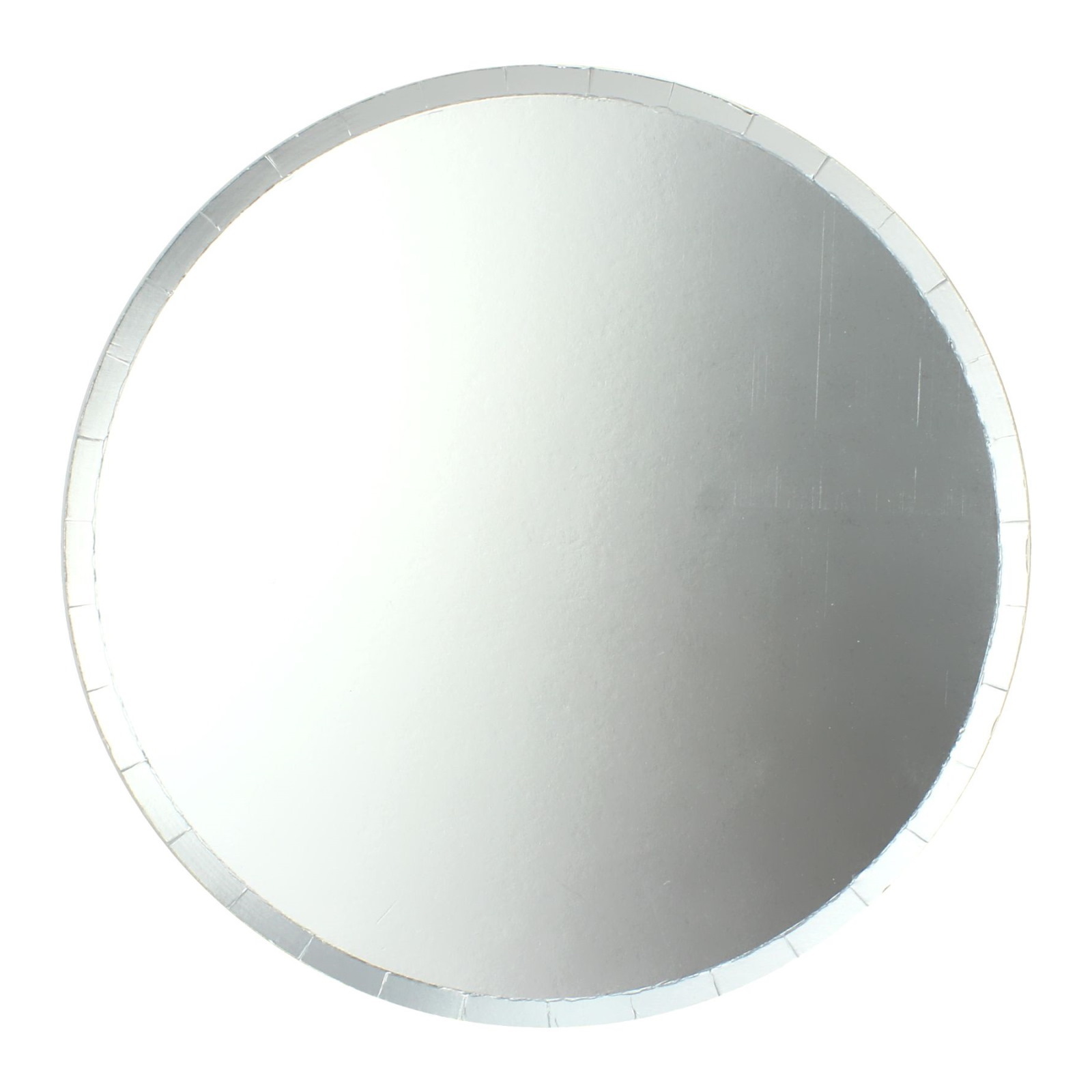 Matte Silver Small Round Paper Plates (Pack of 12)
