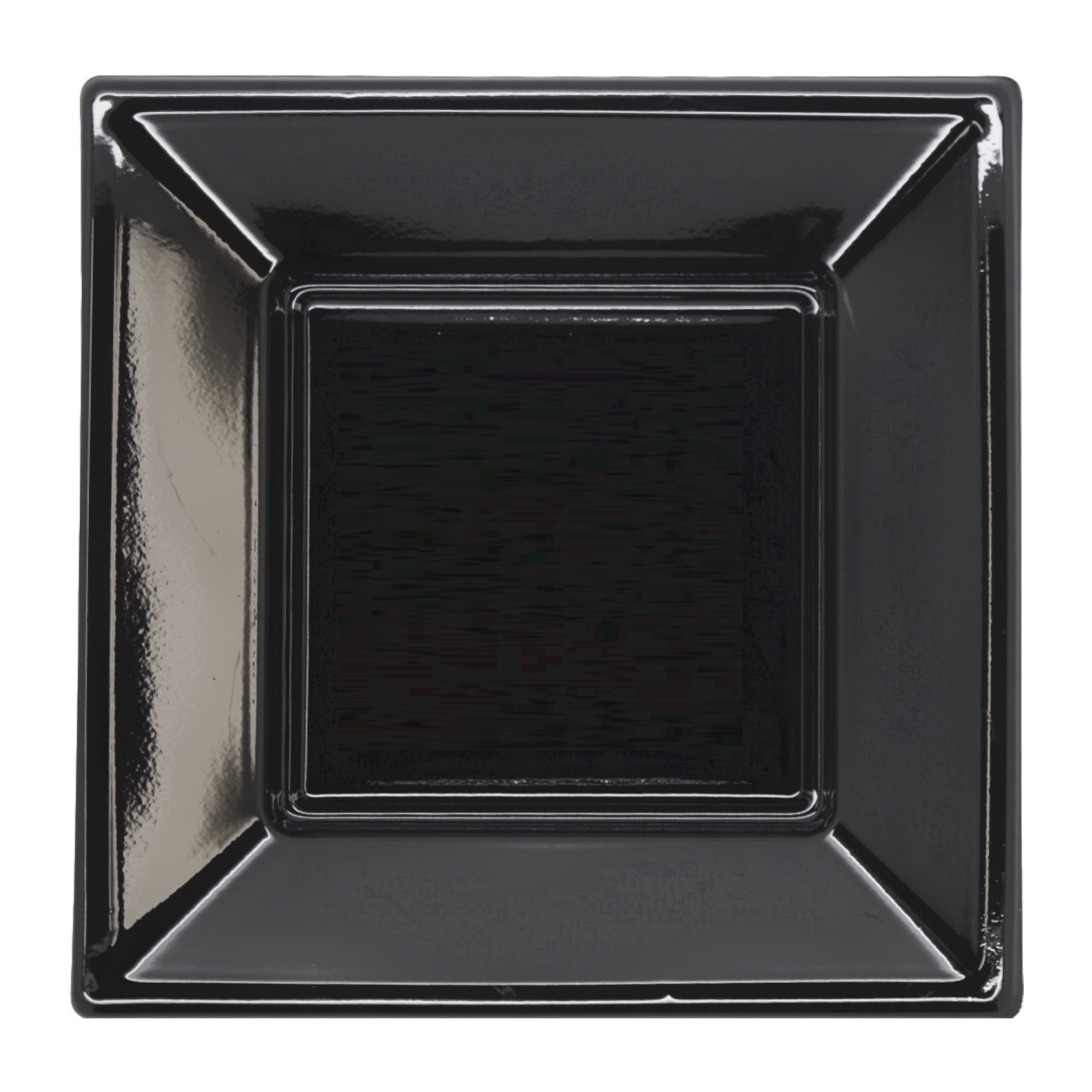 Black Small Square Plastic Plates (Pack of 8)