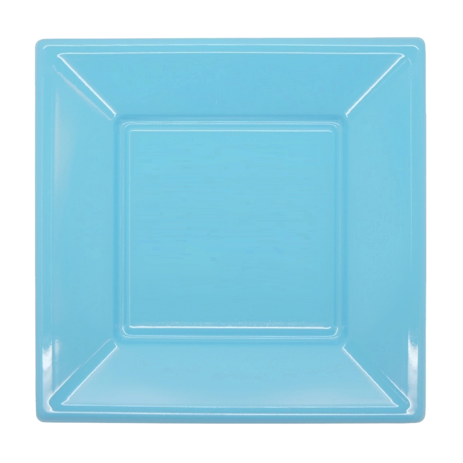 Pacific Powder Blue Small Square Plastic Plates (Pack of 8)