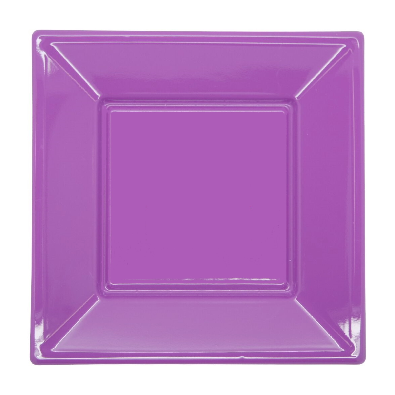 Violet Purple Small Square Plastic Plates (Pack of 8)