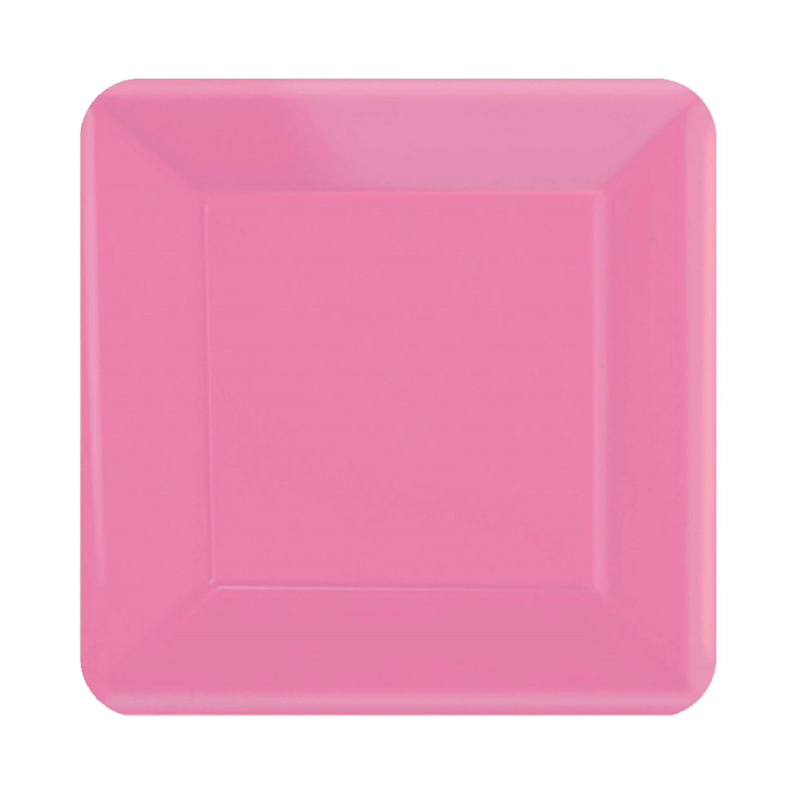 Bright Pink 17cm Square Paper Plates NPC (Pack of 20)